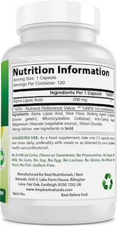 Foto 2 | Suplemento de Ácido Alfa Lipoico Best Naturals 200 Mg 360 Cápsulas - Venta Internacional