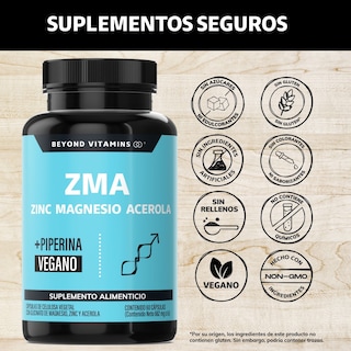 Foto 2 | Suplemento Alimenticio Zma Zinc Magnesio Acerola Y Pimienta Negra Beyond Vitamins 60 Cápsulas