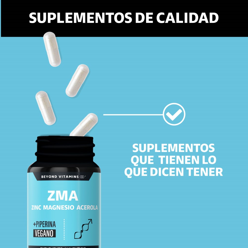 Foto 5 pulgar | Suplemento Alimenticio Zma Zinc Magnesio Acerola Y Pimienta Negra Beyond Vitamins 60 Cápsulas