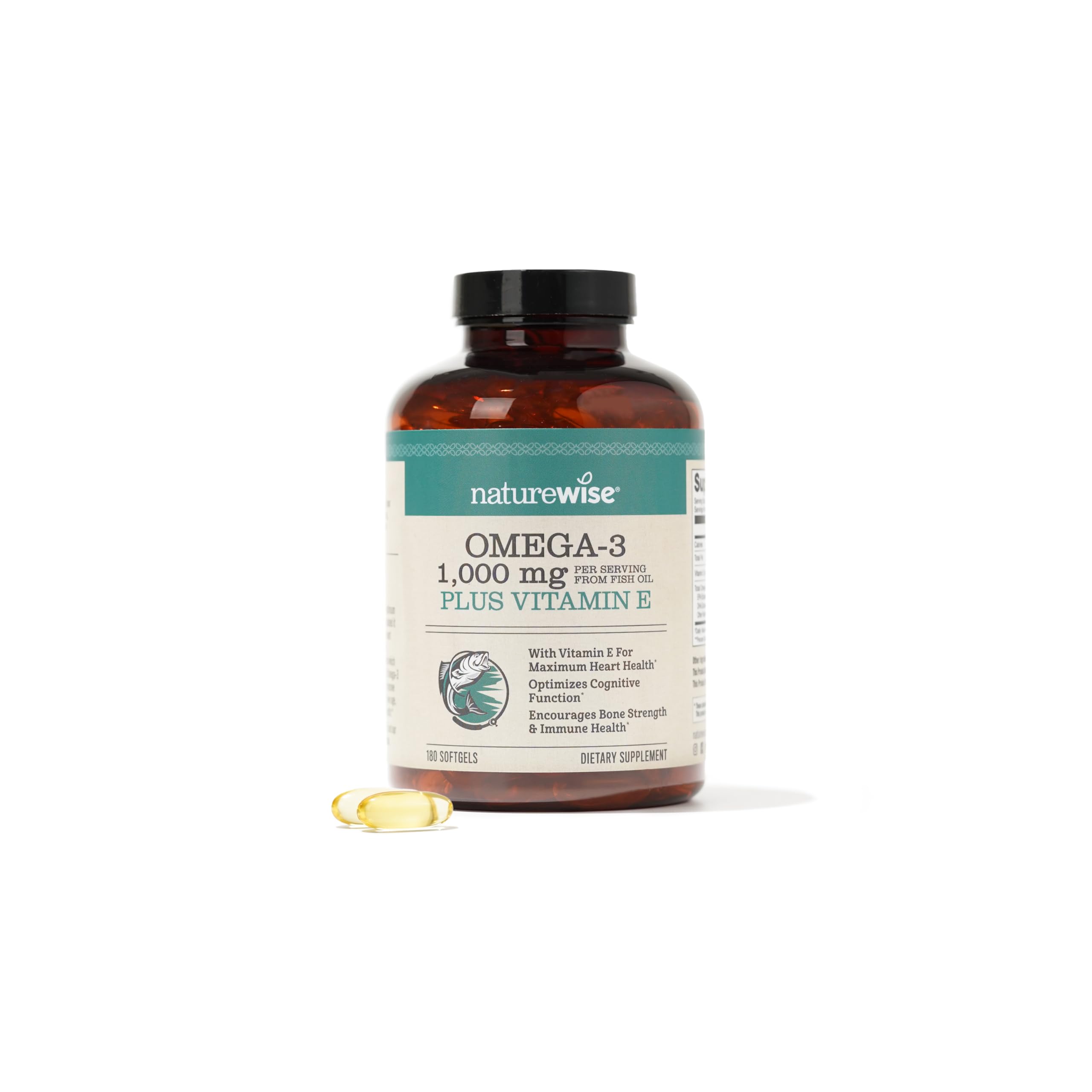 Foto 2 pulgar | Aceite de Pescado Omega 3 Extra Fuerte Supplement Naturewise 180 Cápsulas Blandas - Venta Internacional
