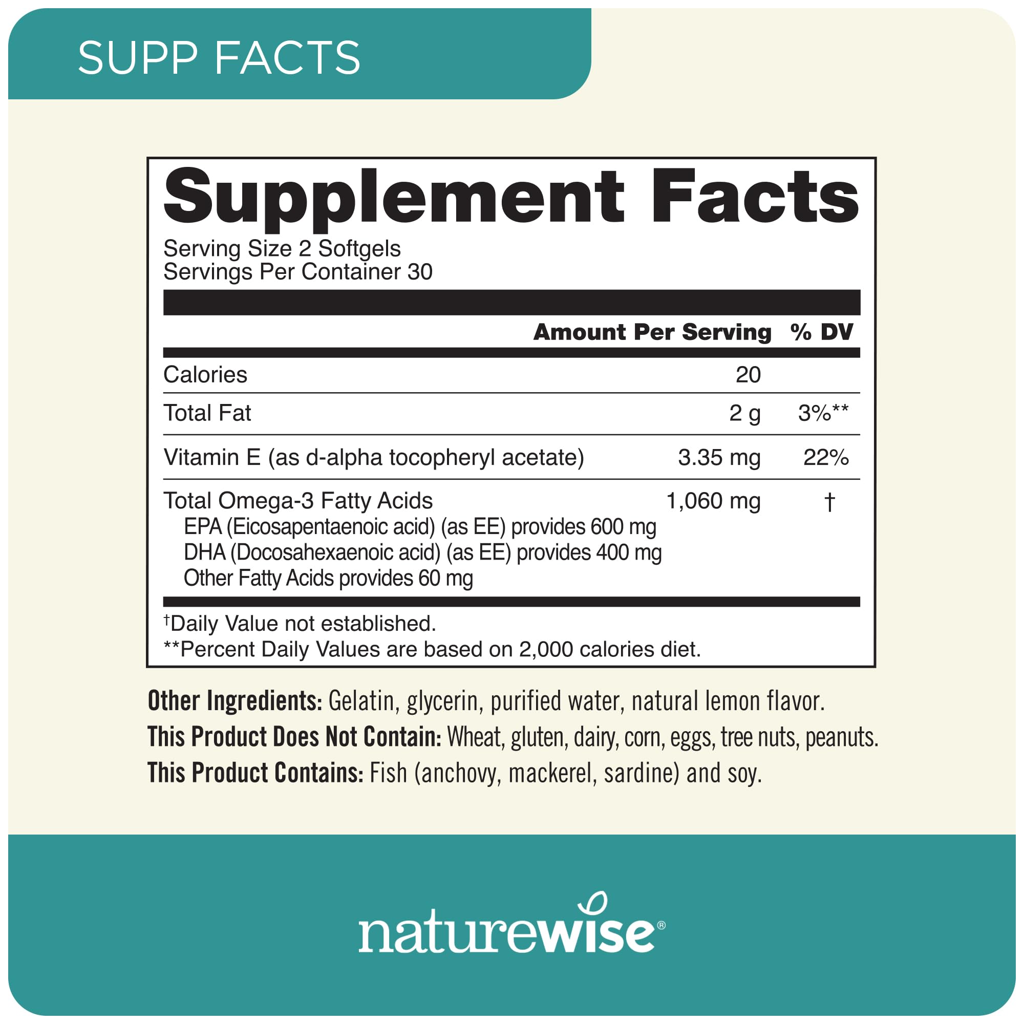 Foto 5 pulgar | Aceite de Pescado Omega 3 Extra Fuerte Supplement Naturewise 180 Cápsulas Blandas - Venta Internacional