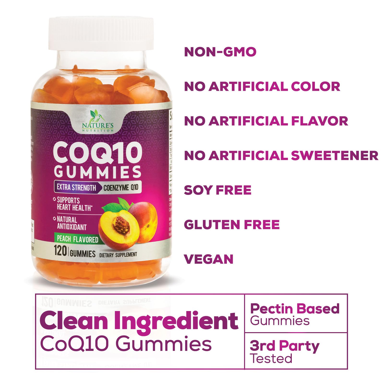 Foto 4 pulgar | Gomitas CoQ10 Nature's Nutrition 100 mg 120 Gomitas - Venta Internacional