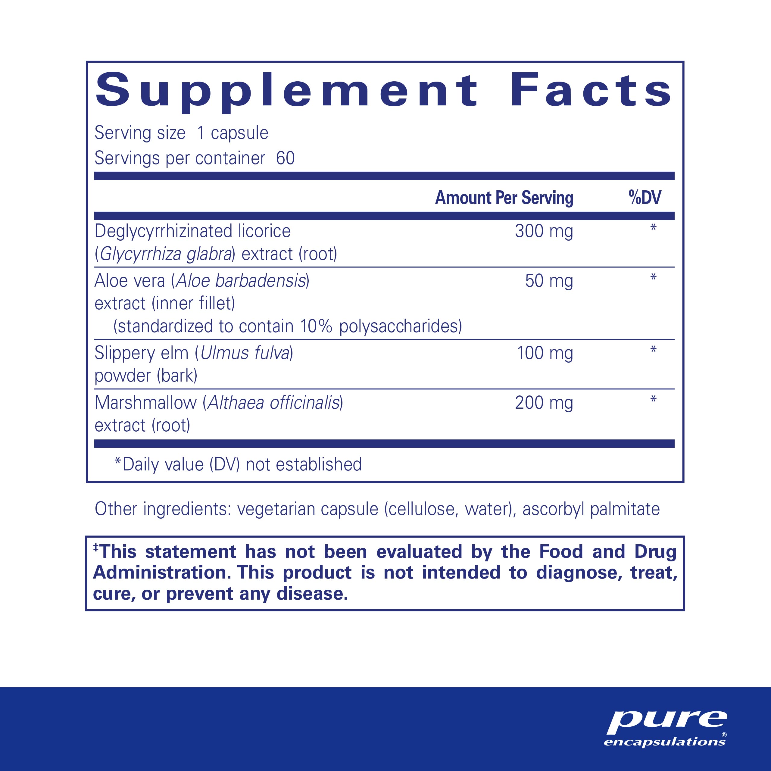 Foto 3 pulgar | Suplementos Pure Encapsulations Dgl Plus Gut Health 60 Cápsulas - Venta Internacional