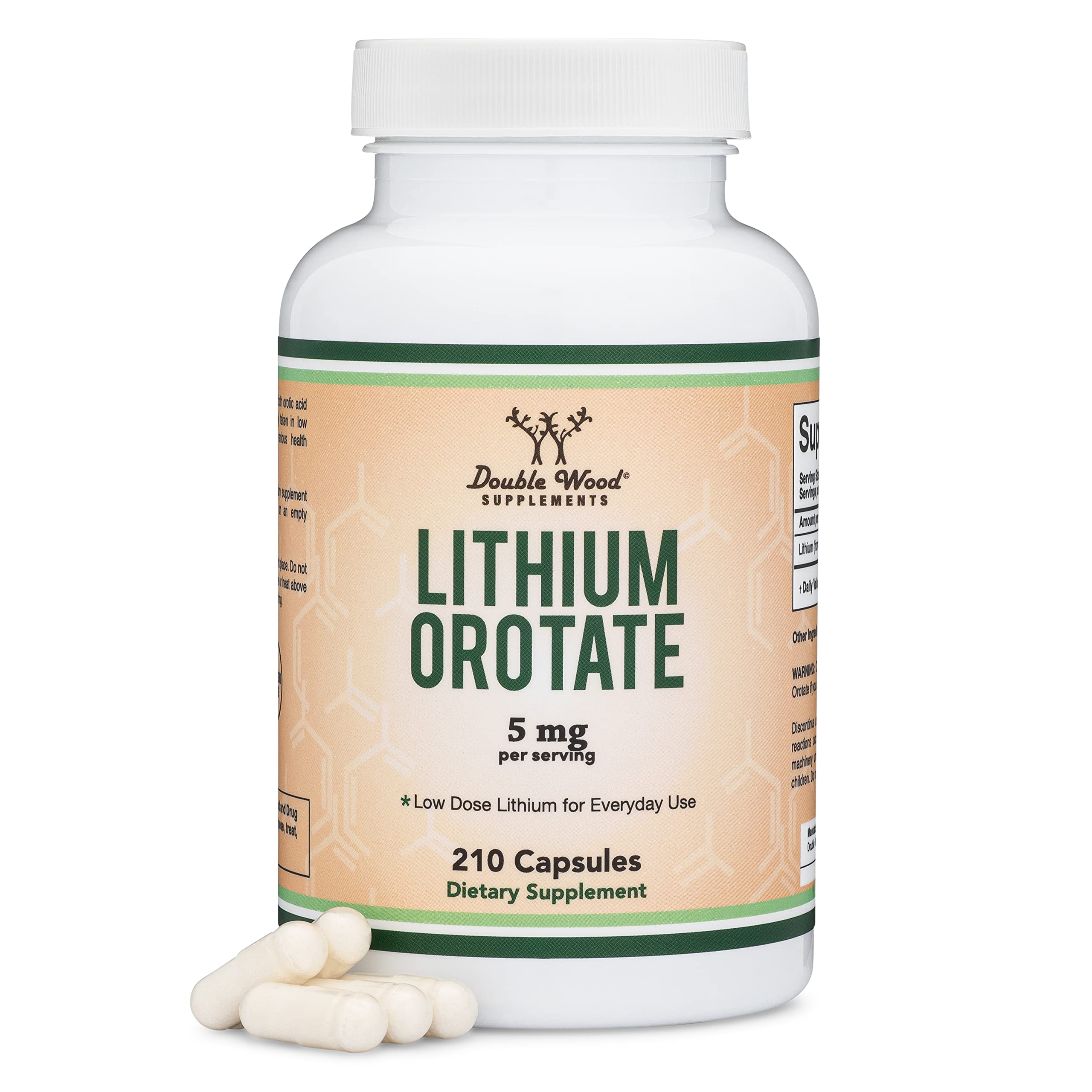 Foto 1 | Suplemento Double Wood Supplements Orotato de Litio 210 Cápsulas-Venta Internacional