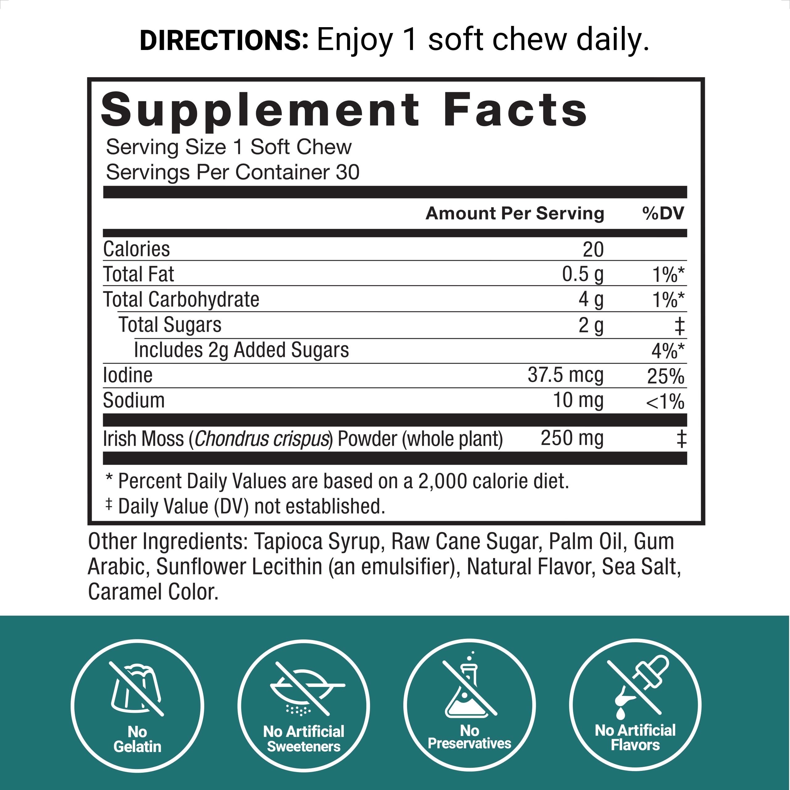 Foto 4 | Suplemento Force Factor Sea Moss Soft Chews 30 Unidades - Venta Internacional.