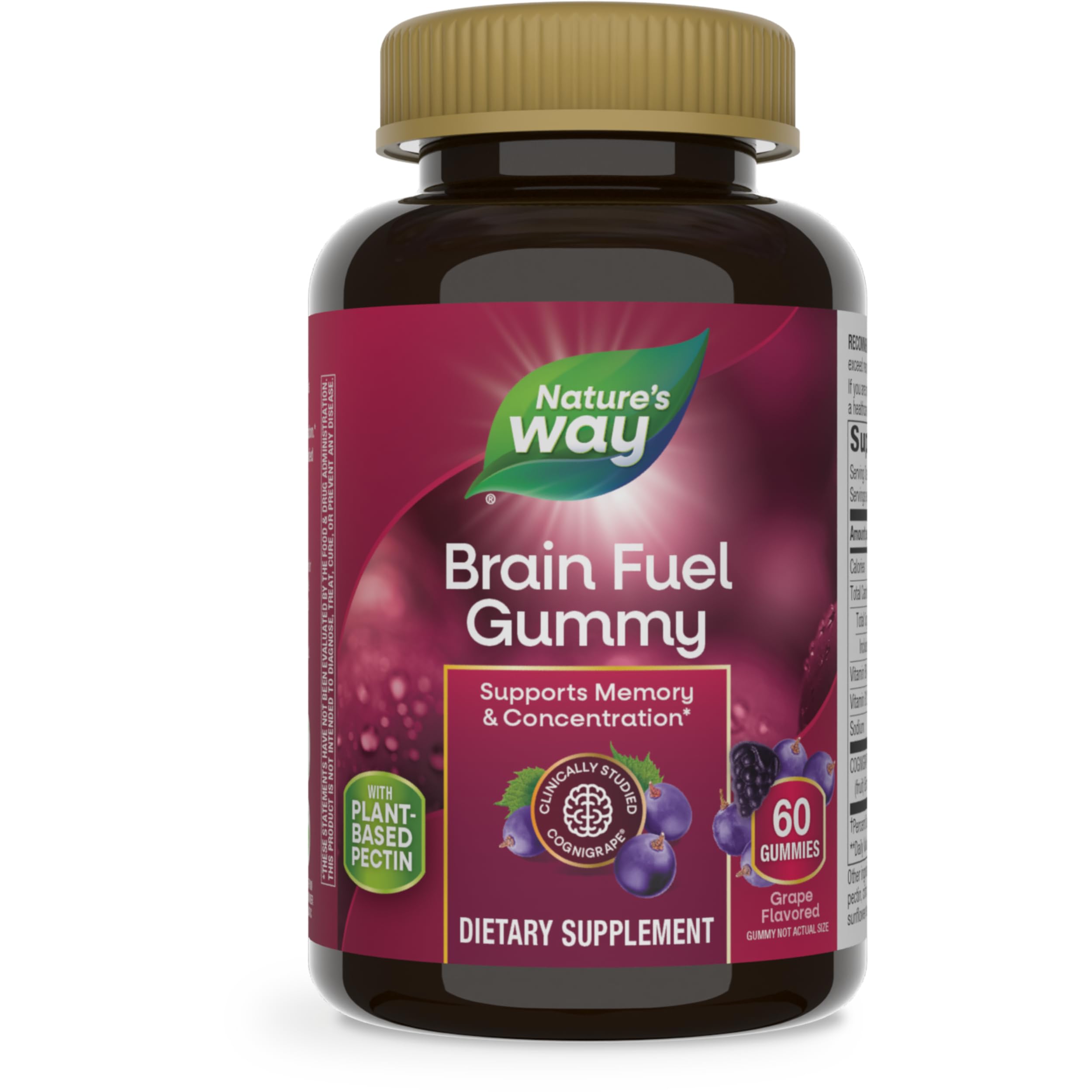Foto 2 pulgar | Suplemento Nature's Way Brain Fuel 60 Gomitas Con Sabor A Uva - Venta Internacional