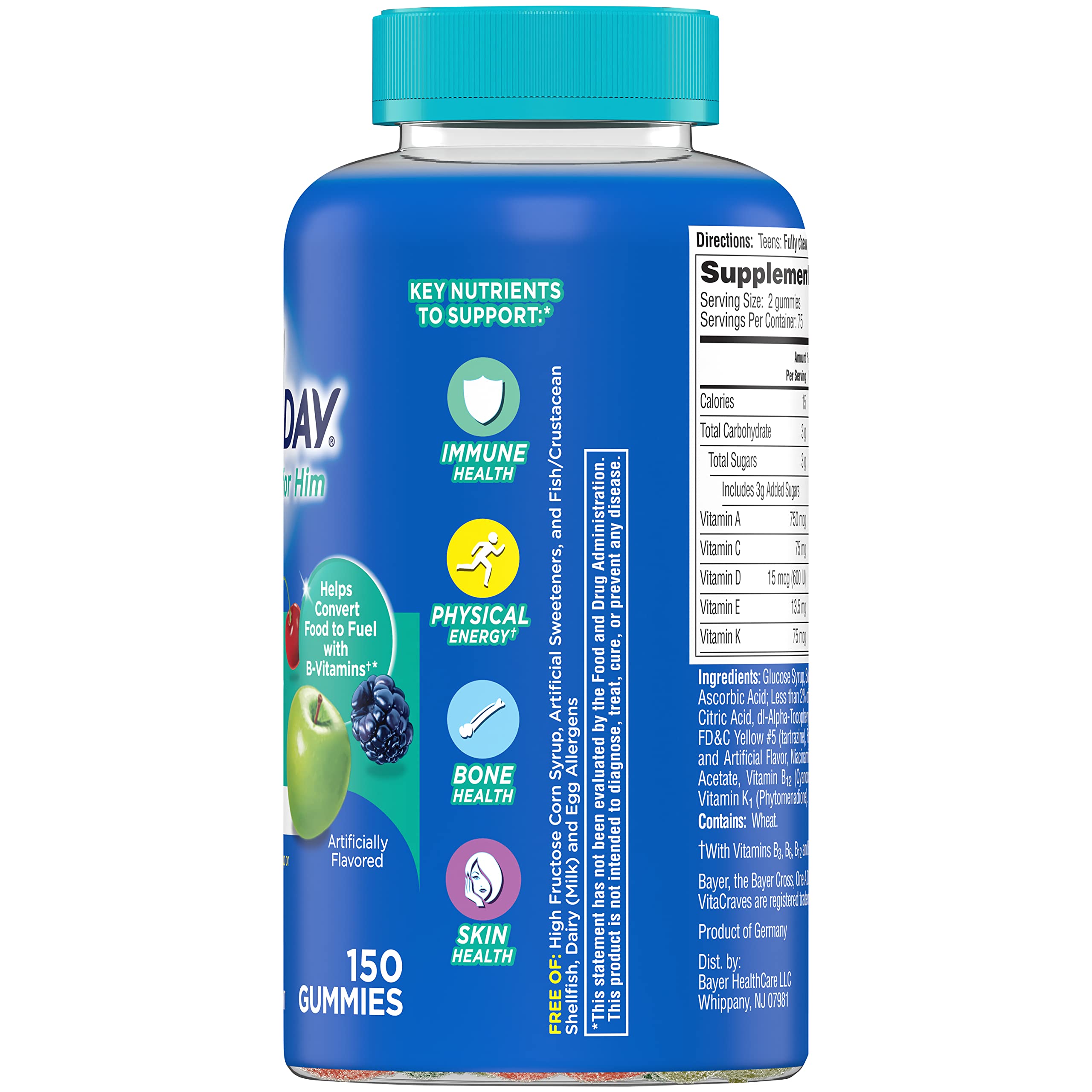 Foto 2 | Gomitas Multivitamínicas One a Day Teen For Him 150 Unidades - Venta Internacional