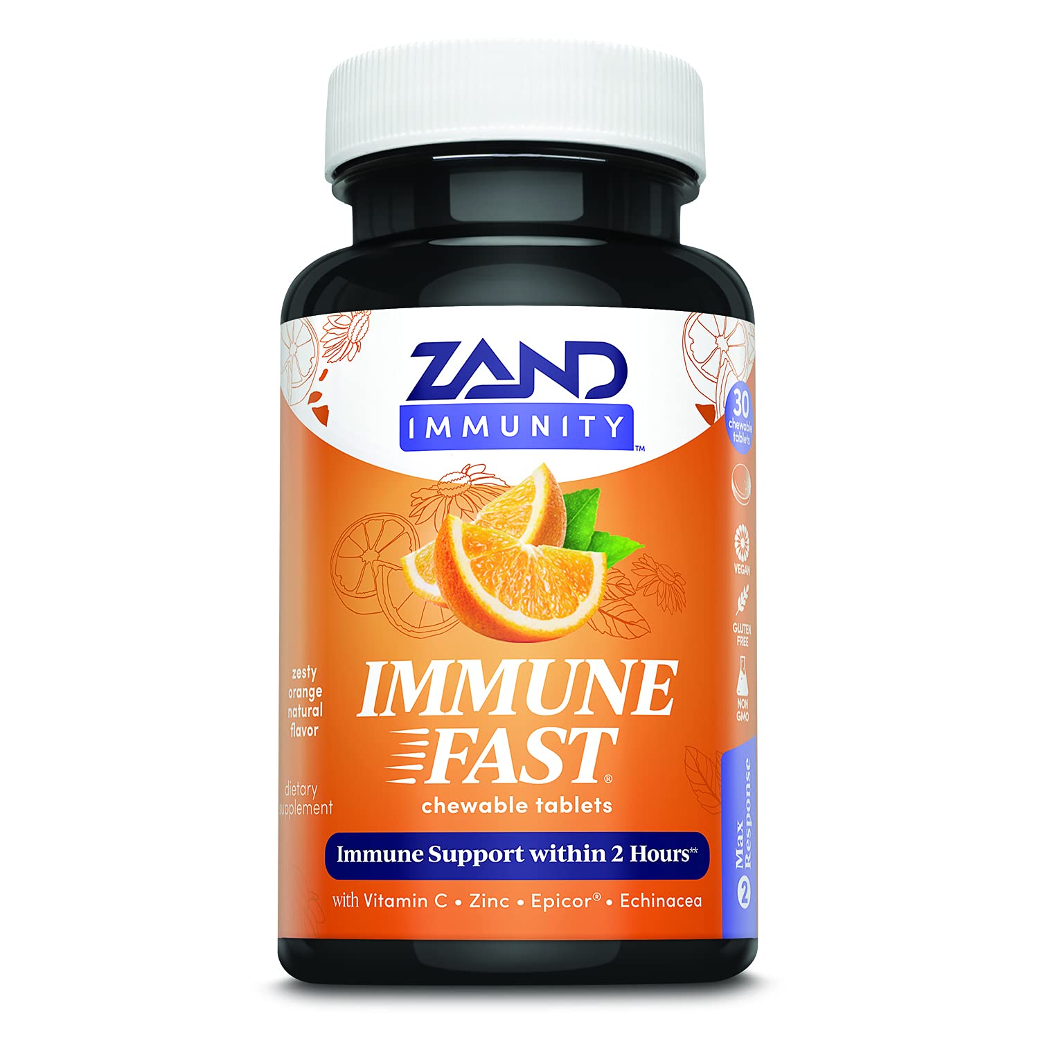 Foto 2 pulgar | Suplemento Zand Immune Fast Zesty Orange con Epicor 30 Comprimidos - Venta Internacional