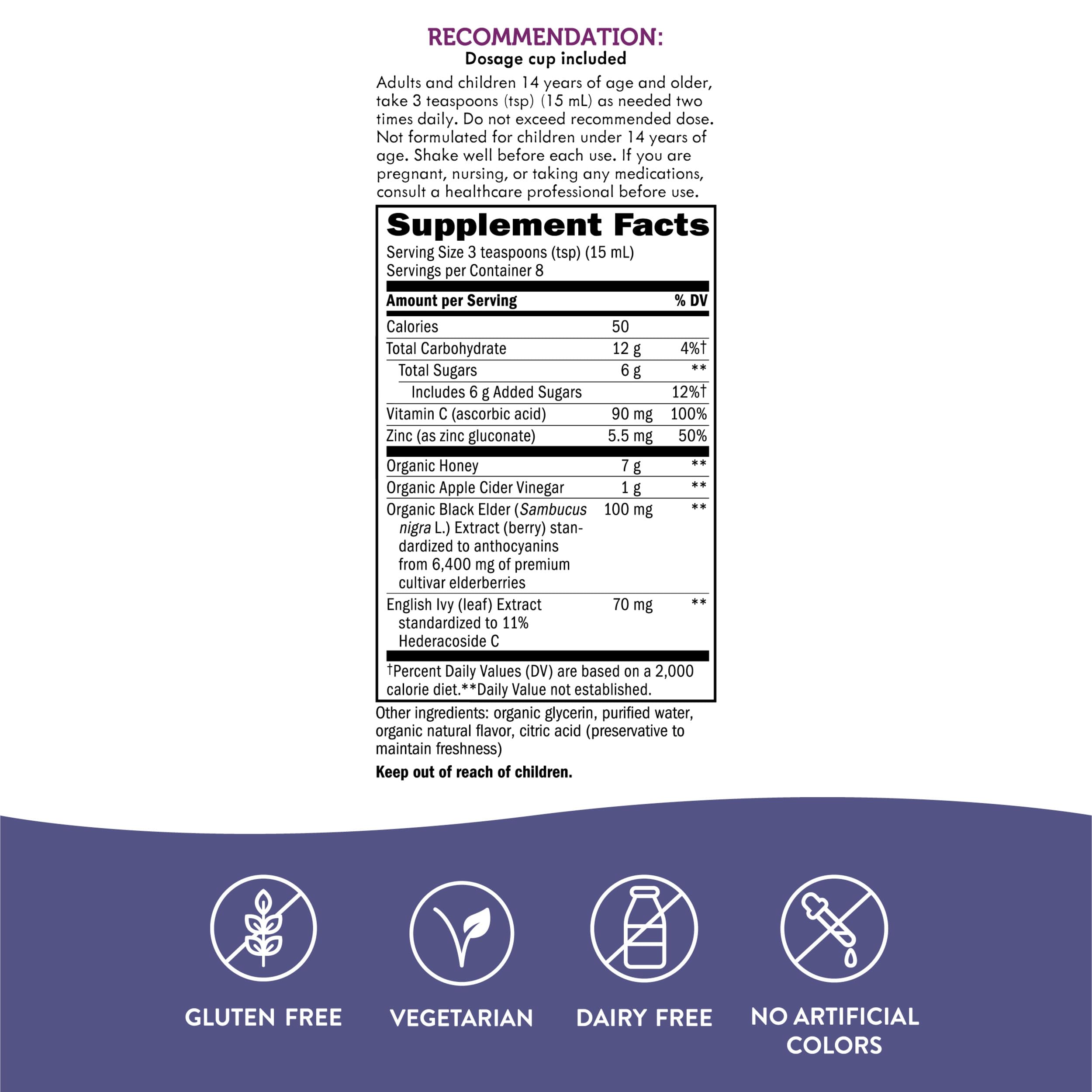 Foto 5 pulgar | Sirope para La Tos Nature's Way Sambucus Honeyberry 120 ml - Venta Internacional