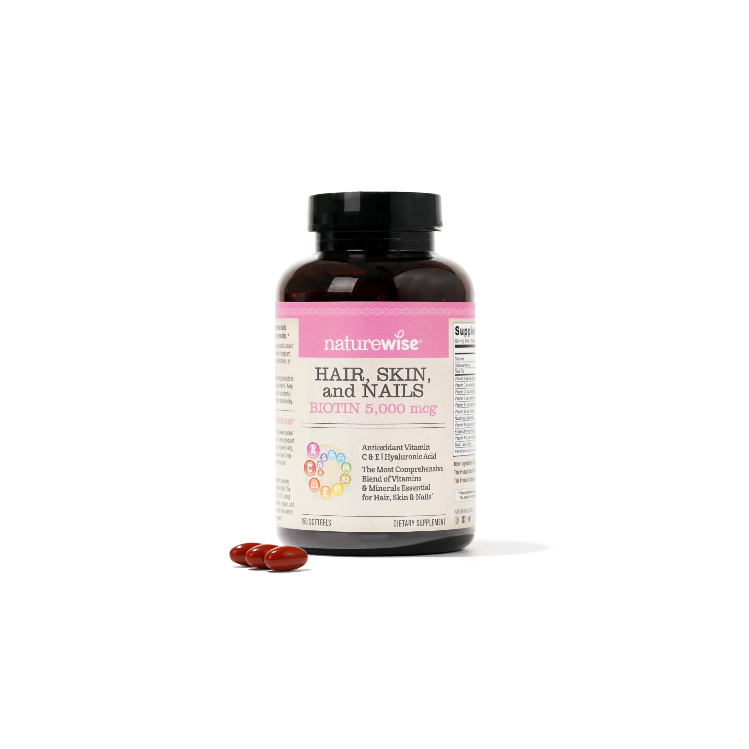 Foto 2 pulgar | Suplemento de Vitamina Naturewise para Cabello Piel y Uñas 150 Cápsulas Blandas - Venta Internacional