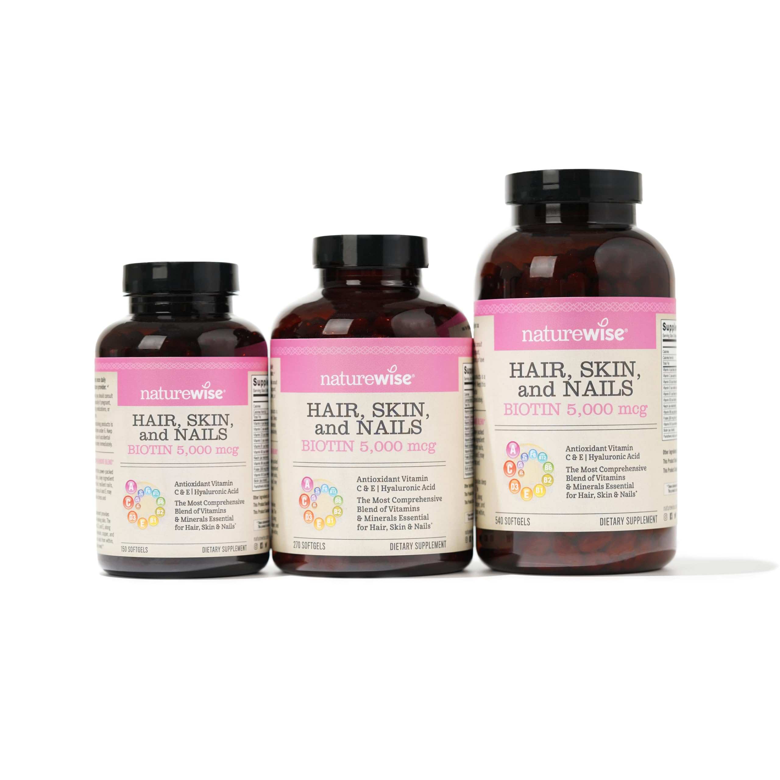 Foto 3 pulgar | Suplemento de Vitamina Naturewise para Cabello Piel y Uñas 150 Cápsulas Blandas - Venta Internacional