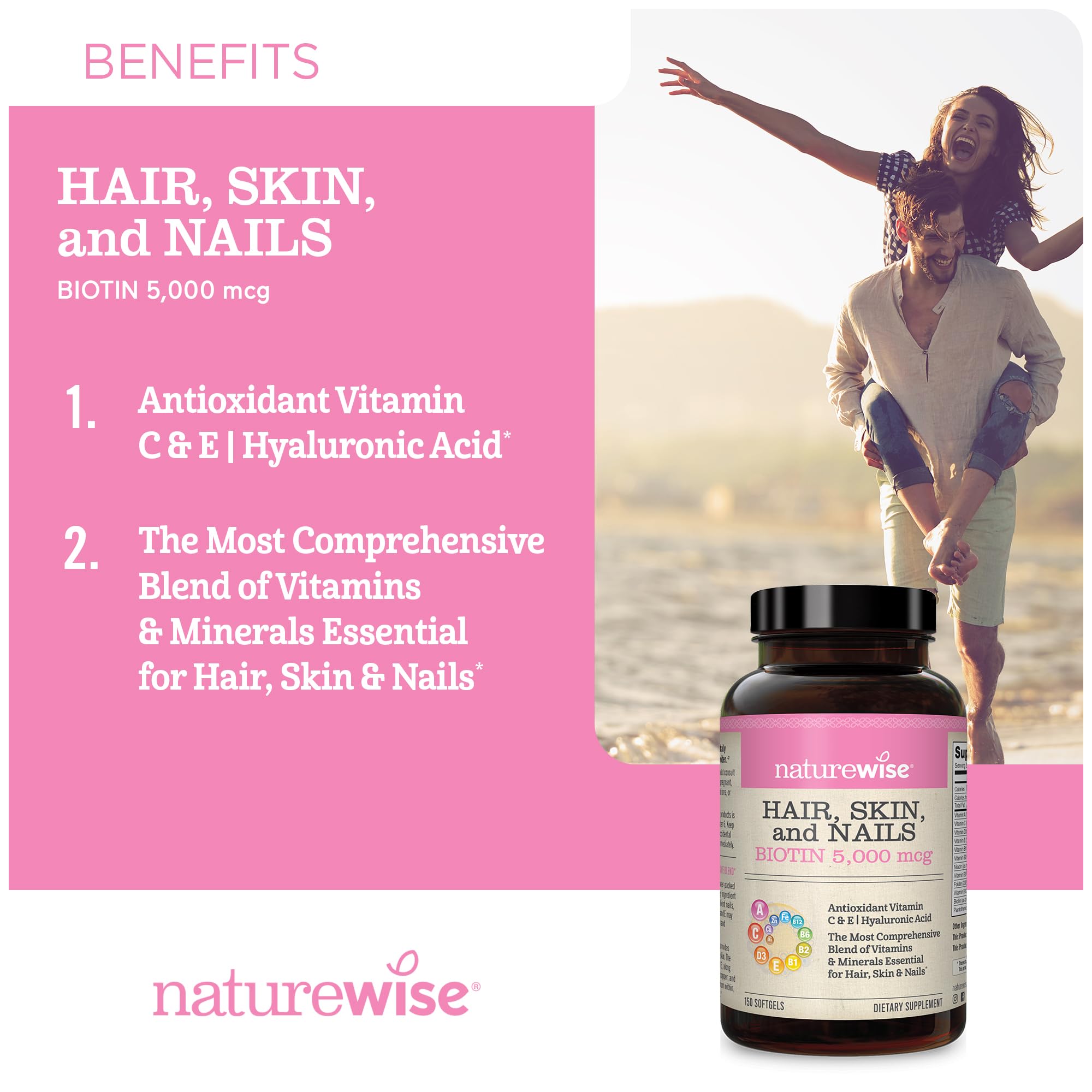 Foto 7 pulgar | Suplemento de Vitamina Naturewise para Cabello Piel y Uñas 150 Cápsulas Blandas - Venta Internacional