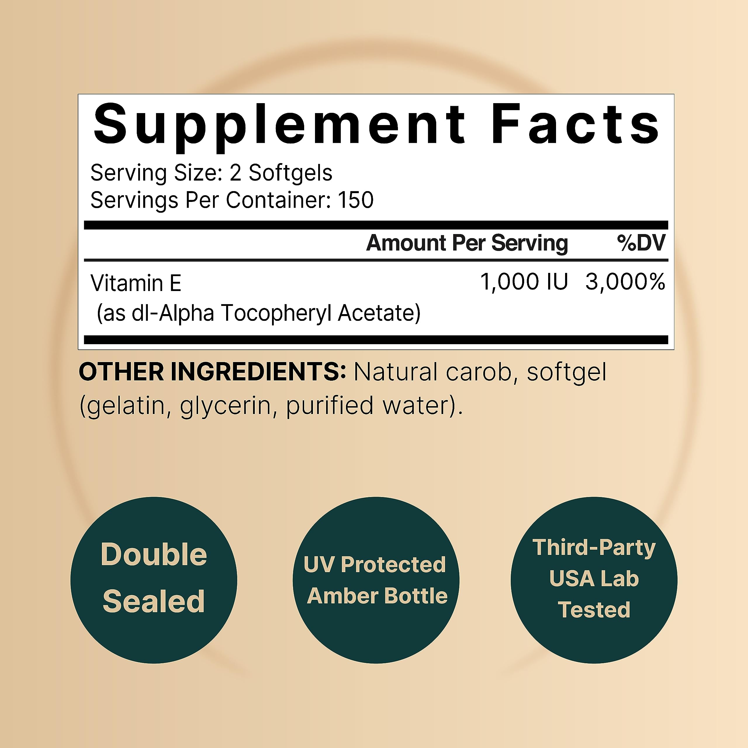 Foto 3 pulgar | Suplemento NatureBell Vitamina E 300 Tabletas-Venta Internacional