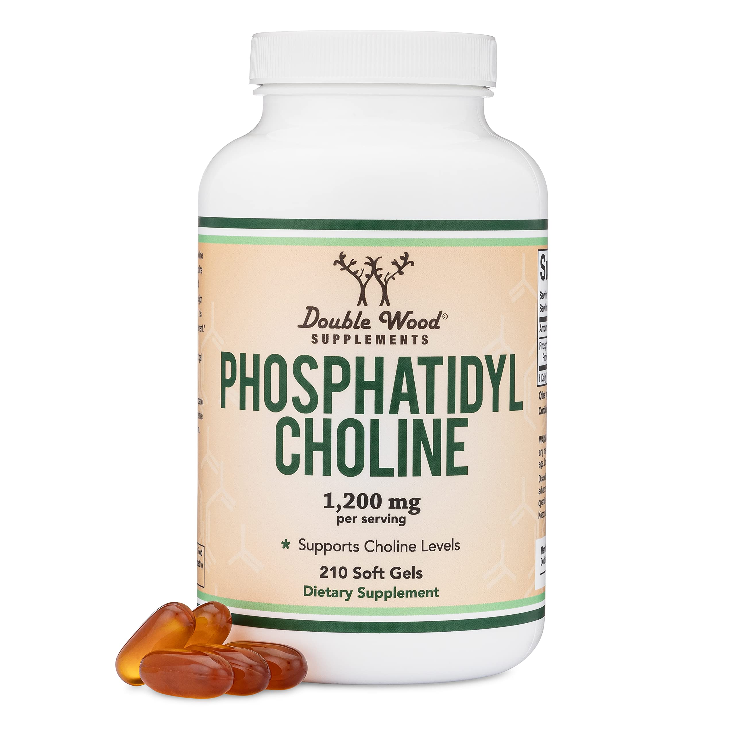 Suplemento de Fosfatidilcolina Double Wood 1200 mg 210 Cápsulas Blandas - Venta Internacional