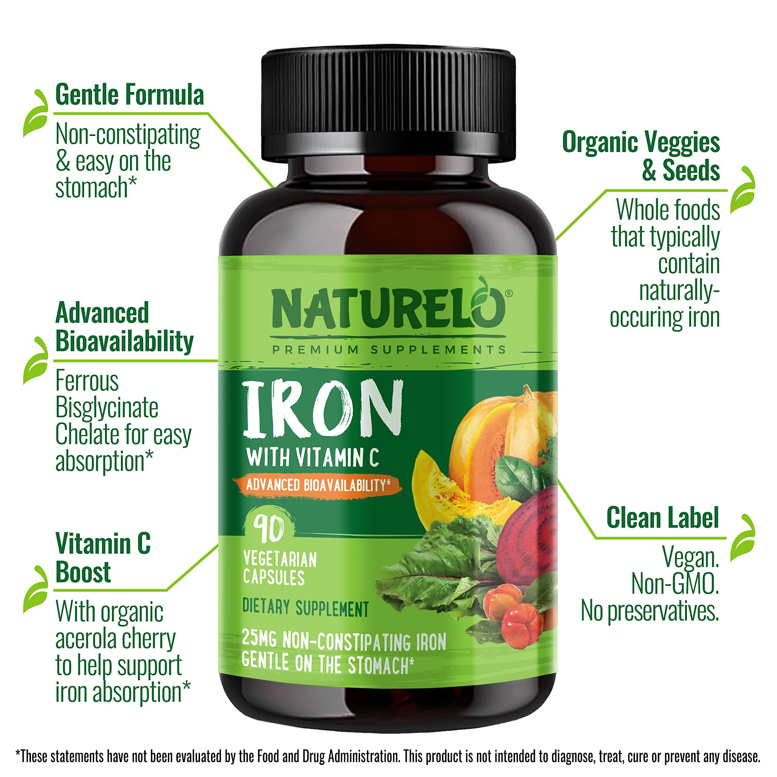 Foto 6 pulgar | Suplemento Naturelo Vegan Hierro con Vitamina C 90 Minicápsulas - Venta Internacional