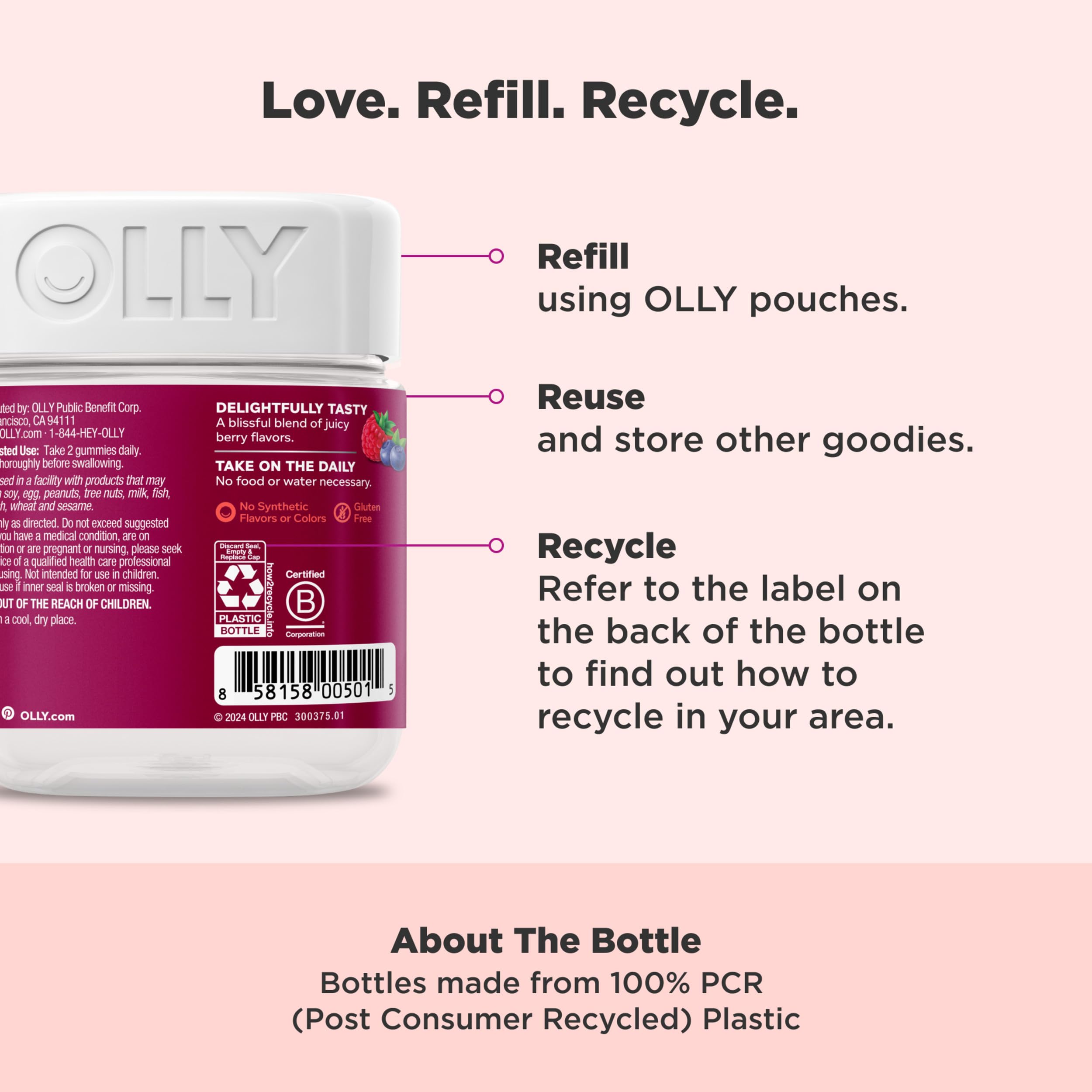 Foto 6 pulgar | Gomitas Multivitamínicas Olly Vitaminas A + D + C + E + Biotina para Mujeres - Venta Internacional