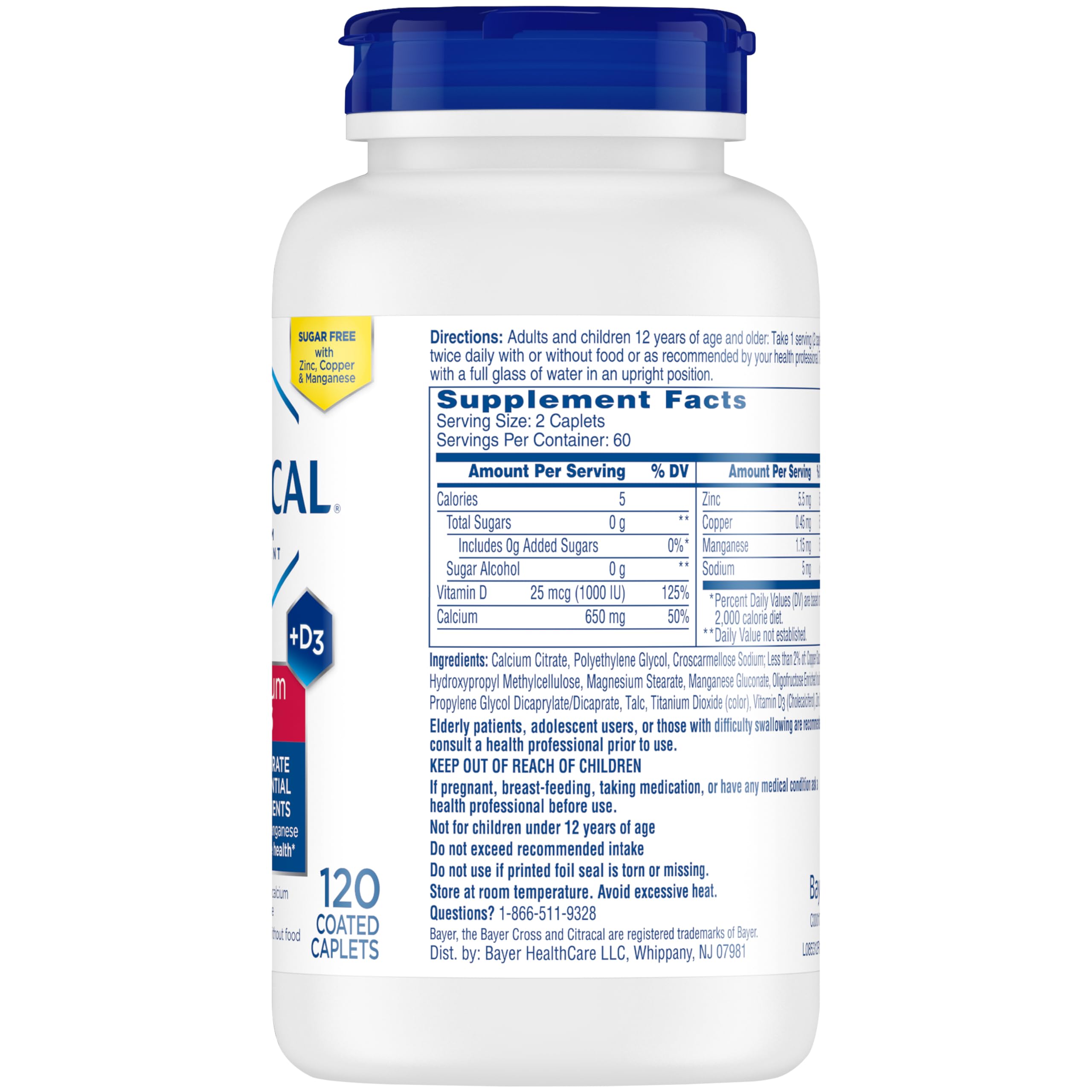 Foto 7 pulgar | Suplemento de Calcio Citracal Maximum Plus 650 mg 120 Comprimidos - Venta Internacional