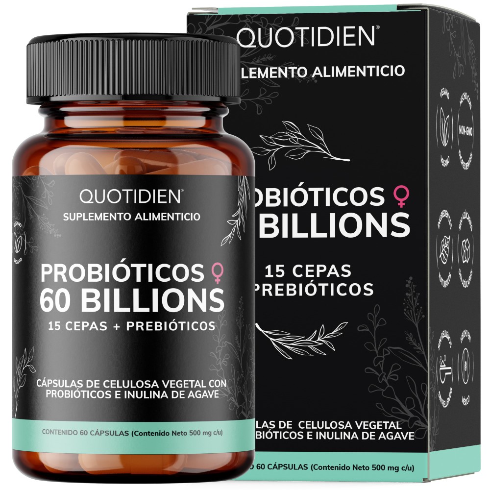 Foto 1 | Suplemento Alimenticio Probioticos Mujer 60 Billion Inulina De Agave + Prebióticos Quotidien 60 Cápsulas