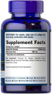 Foto 3 | Suplemento de Ácido Alfa Lipoico Puritan's Pride 300 mg 120 Cápsulas Blandas - Venta Internacional