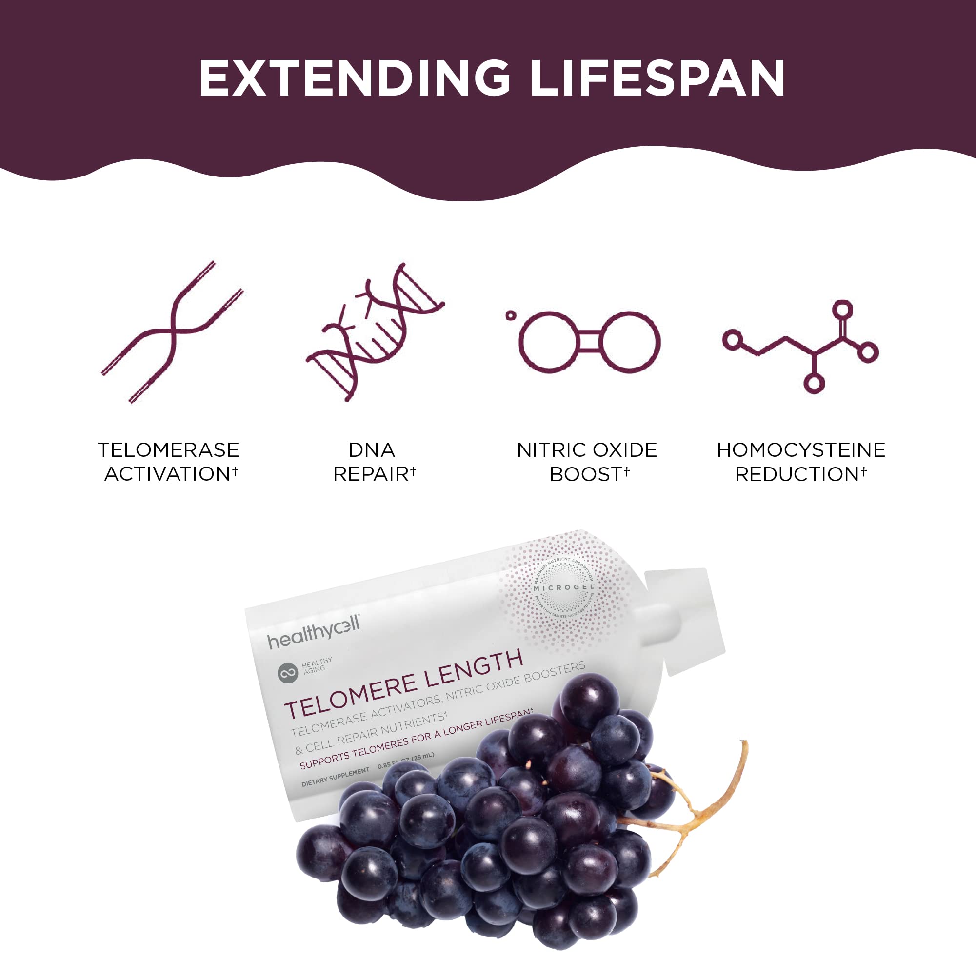 Foto 3 | Gel Healthycell Telomer Length 30 Piezas - Venta Internacional