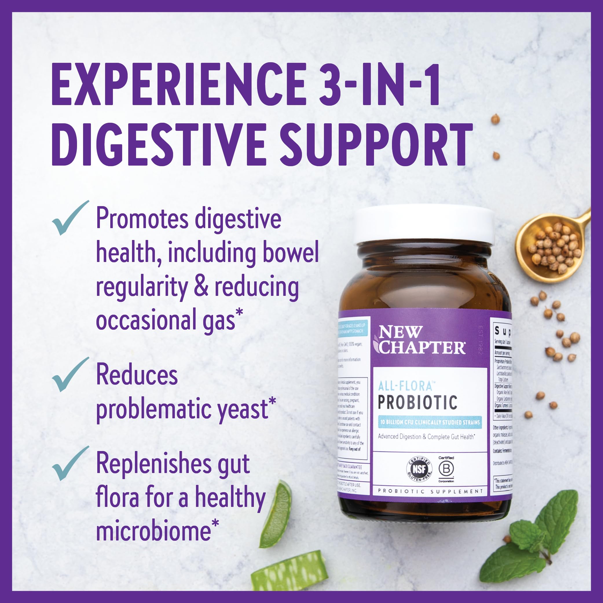 Foto 4 pulgar | Suplemento New Chapter Probiotic All-flora 30 Comprimidos - Venta Internacional