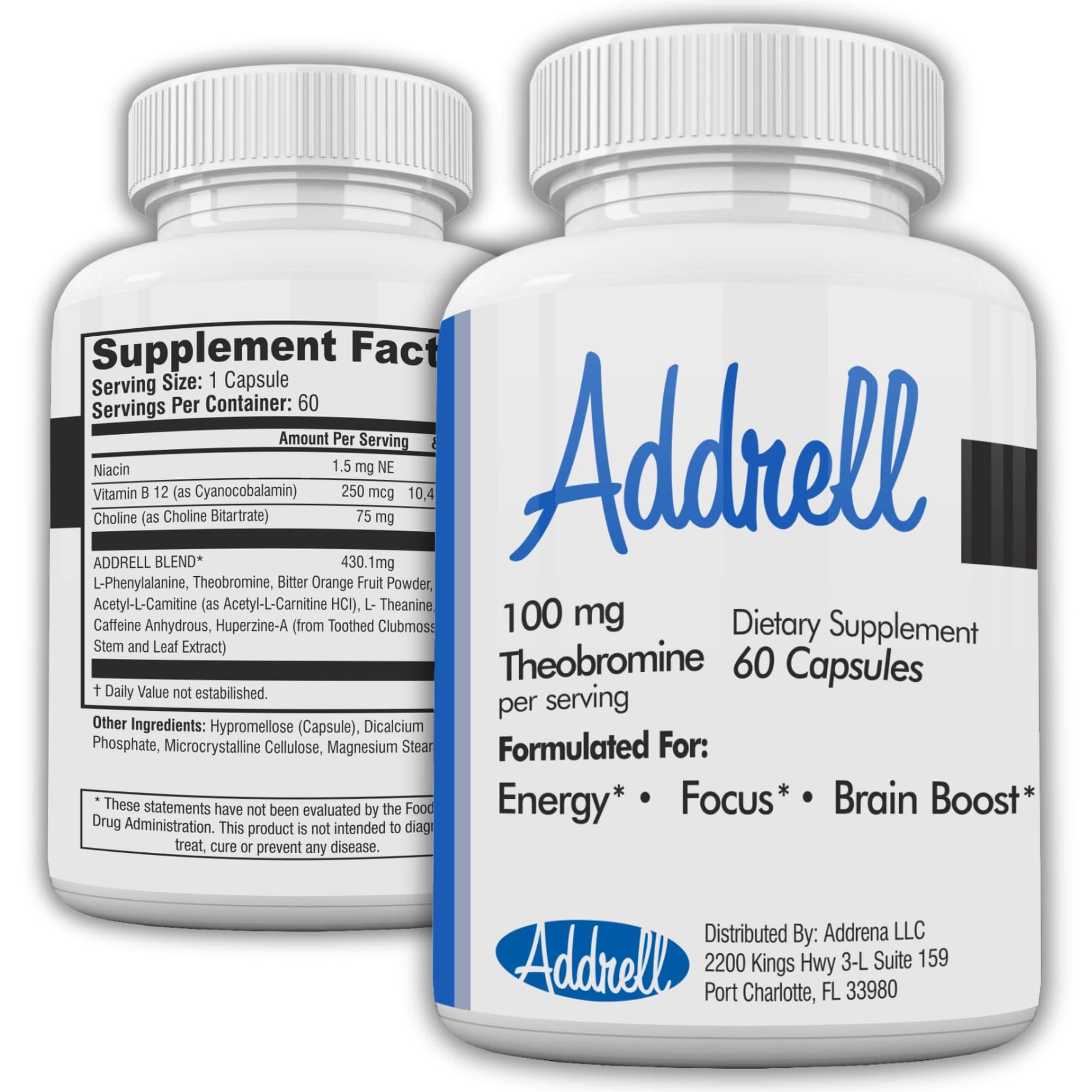 Píldoras Estimulantes de Energía Focus Pep Addrell 60 Cápsulas - Venta Internacional
