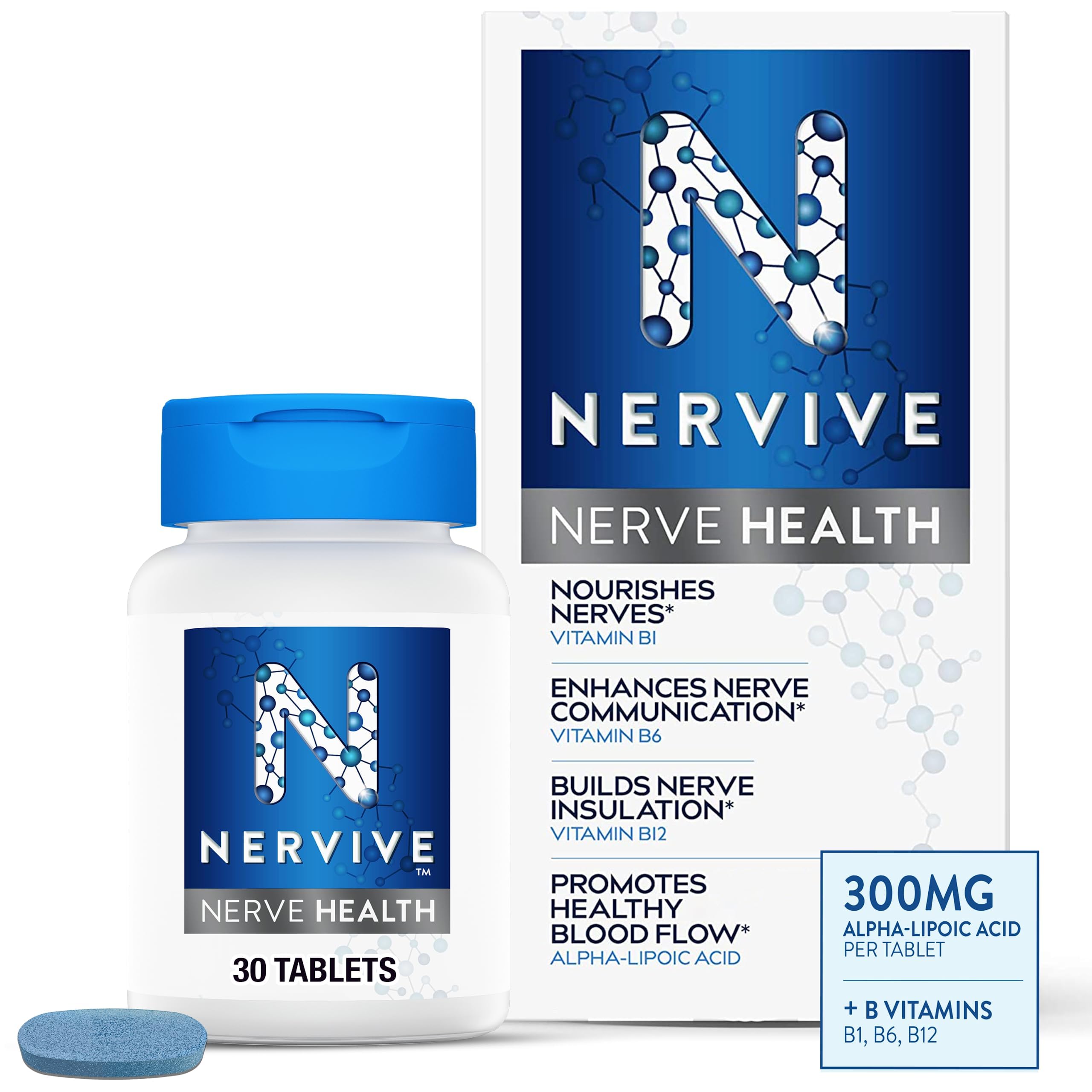Foto 1 | Suplemento de Ácido Alfa Lipoico Nerve Nerve Health 30 Comprimidos - Venta Internacional