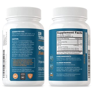 Foto 7 | Suplemento de Aceite de Pescado Omega 3 del Dr. Tobias de Triple Concentración 2000 mg - Venta Internacional
