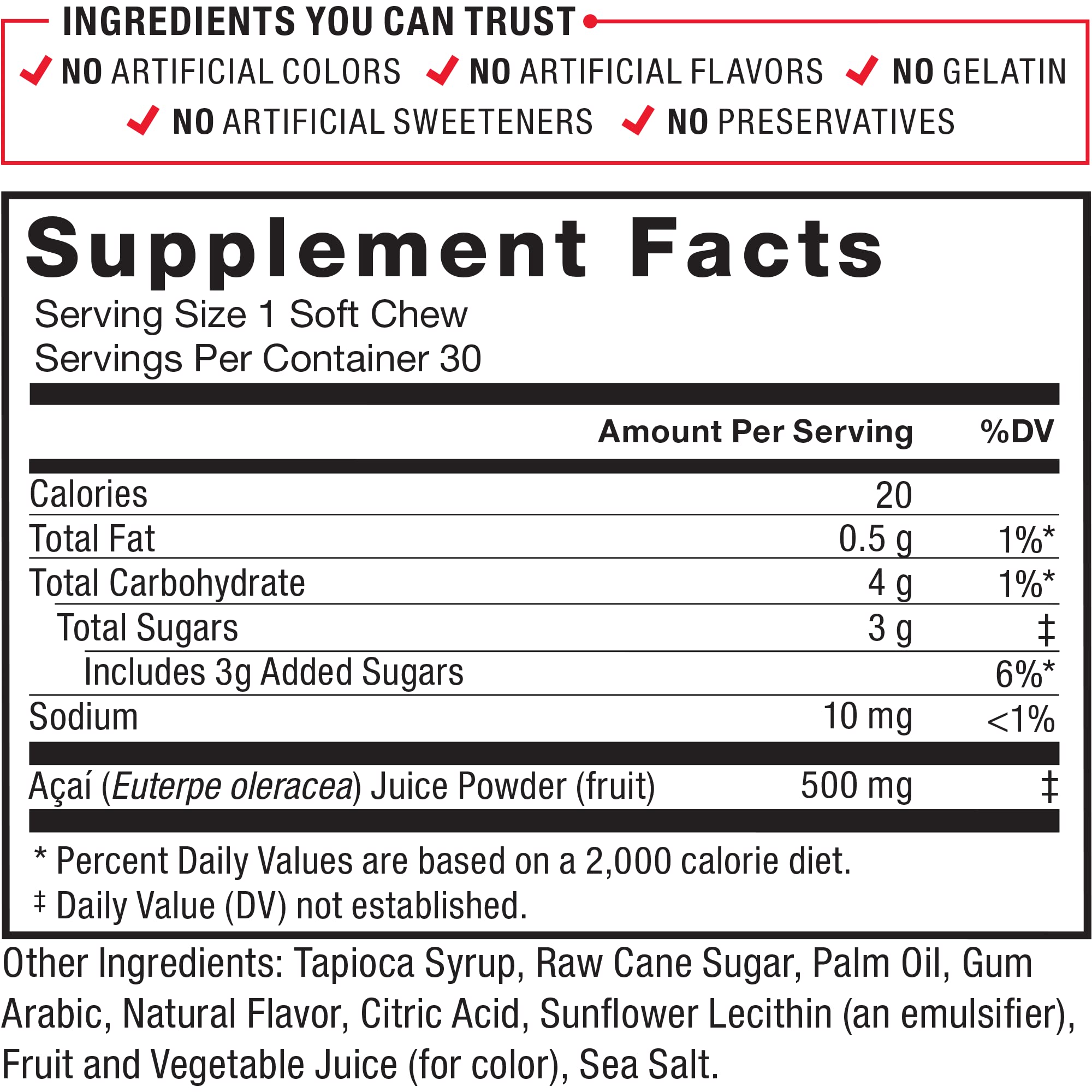 Foto 5 pulgar | Suplemento Force Factor Acai Berry 30 Tabletas-Venta Internacional