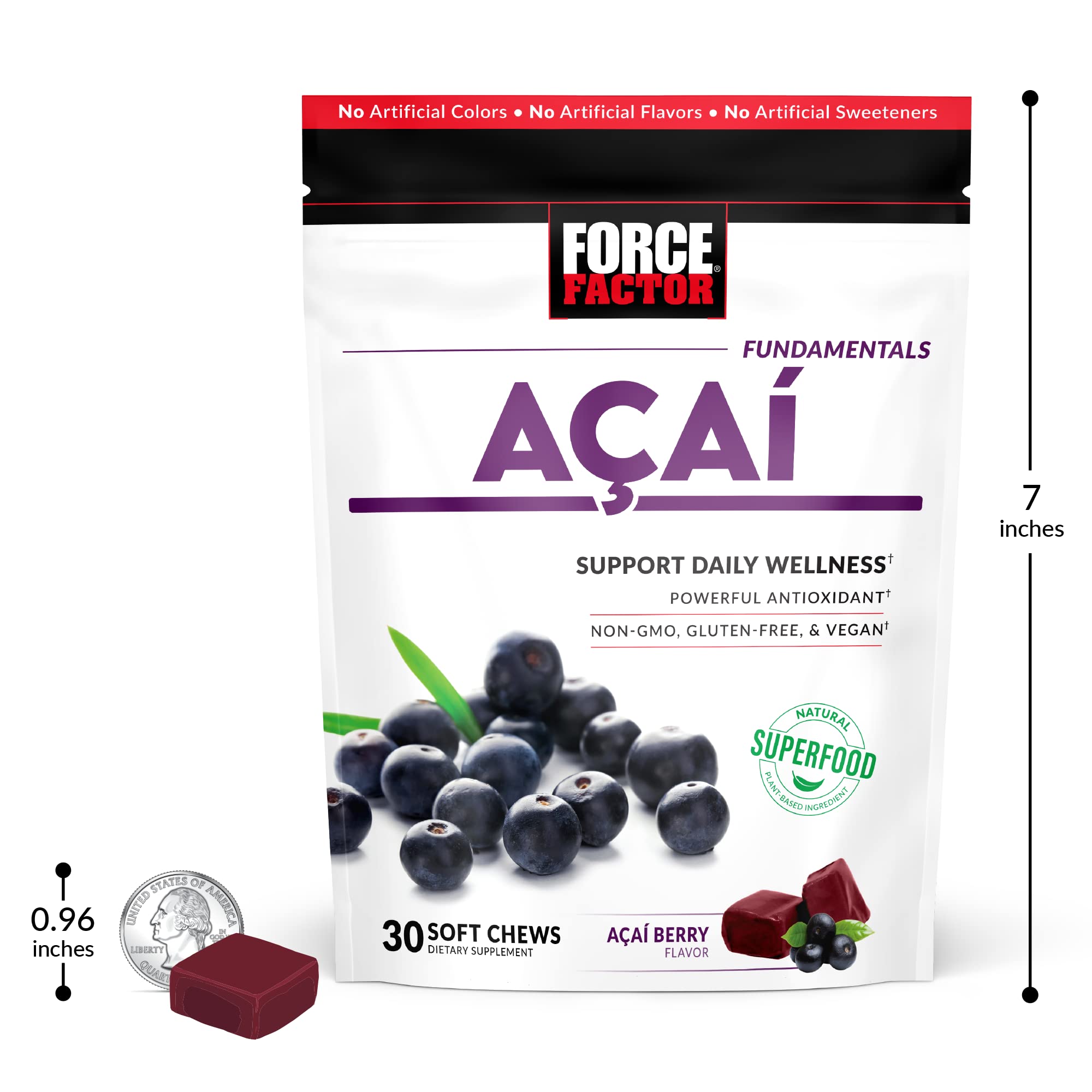 Foto 7 pulgar | Suplemento Force Factor Acai Berry 30 Tabletas-Venta Internacional