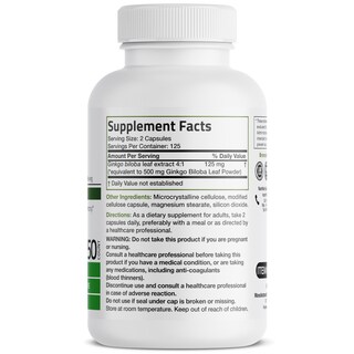 Foto 2 | Suplemento Bronson Ginkgo Biloba Extra 250 Cápsulas - Venta Internacional