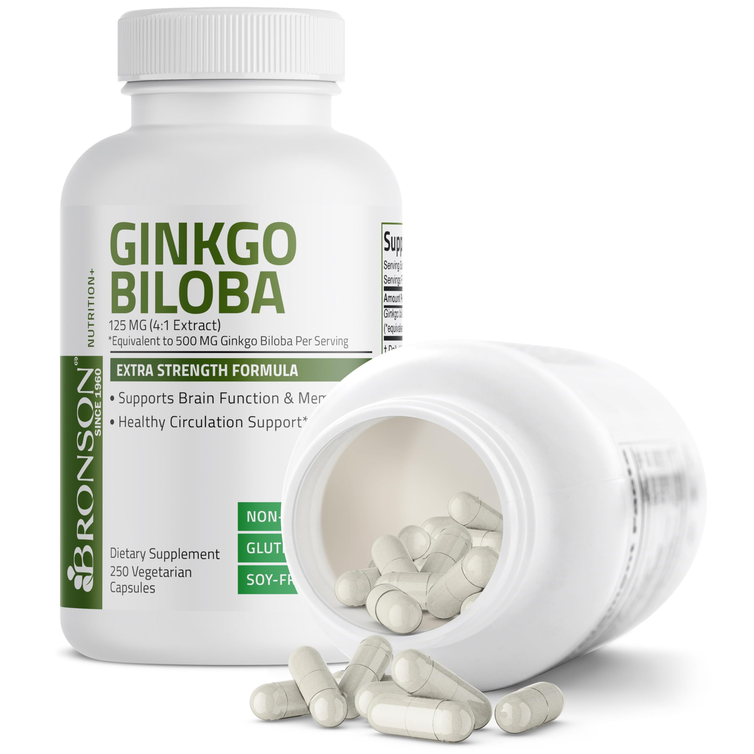 Foto 5 pulgar | Suplemento Bronson Ginkgo Biloba Extra 250 Cápsulas - Venta Internacional