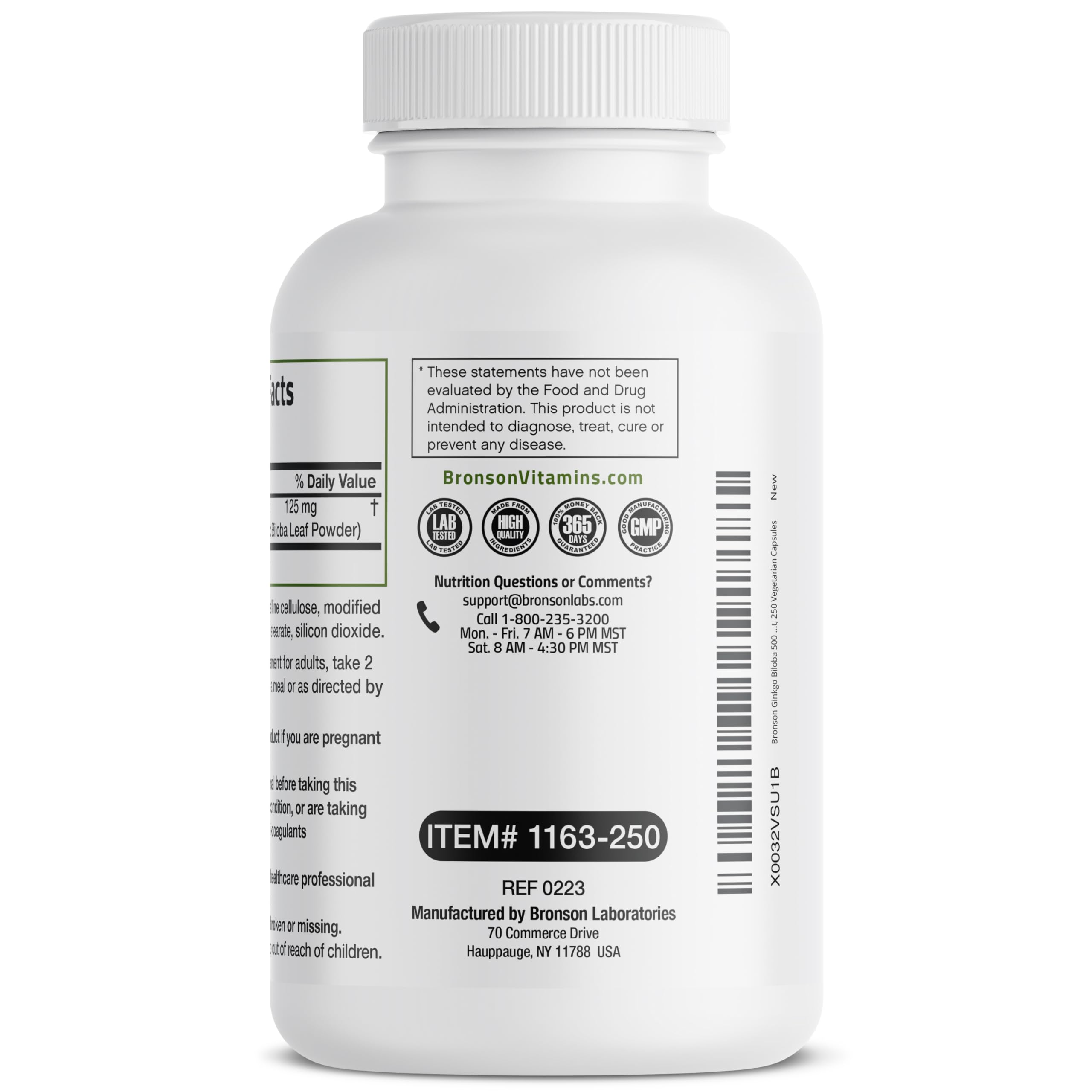 Foto 6 pulgar | Suplemento Bronson Ginkgo Biloba Extra 250 Cápsulas - Venta Internacional