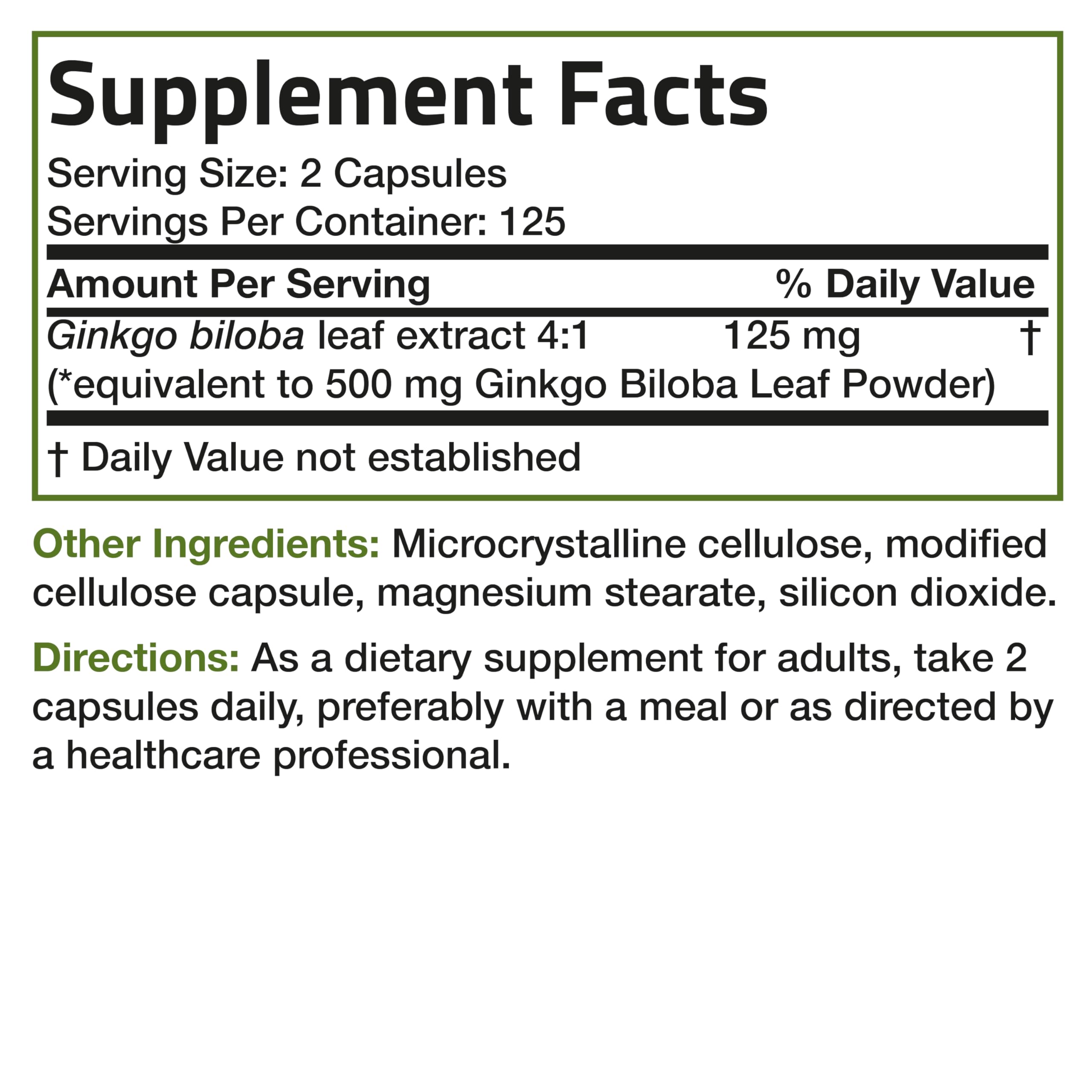 Foto 6 | Suplemento Bronson Ginkgo Biloba Extra 250 Cápsulas - Venta Internacional