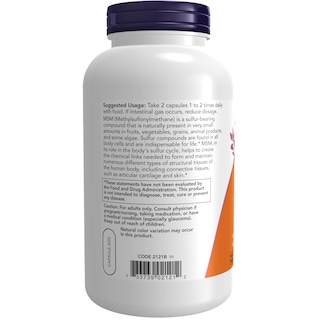 Foto 3 | Suplemento Now MSM Metilsulfonilmetano 1000 mg 240 Cápsulas - Venta Internacional