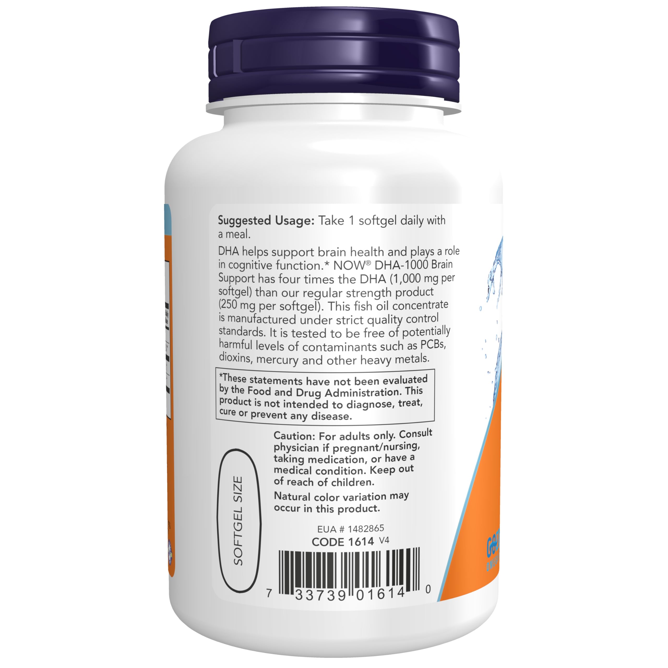 Foto 4 pulgar | Suplemento Now Dha 1,000 Brain Support Extra Strength 90 Cápsulas Blandas - Venta Internacional