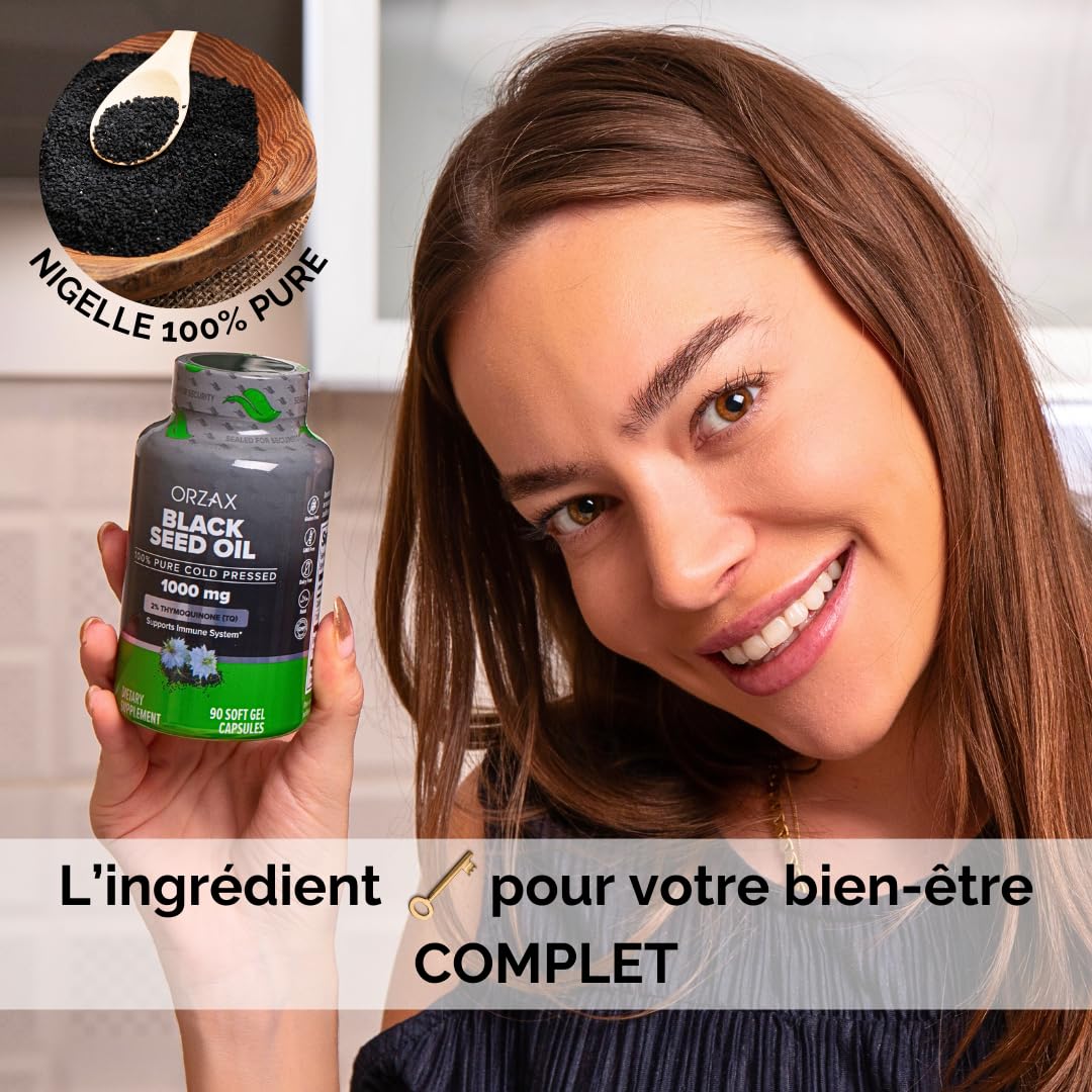 Foto 3 pulgar | Suplemento de Aceite de Semilla Negra Orzax Orgánico 1000mg 90 Cápsulas - Venta Internacional