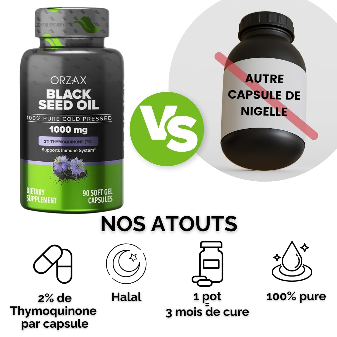 Foto 4 pulgar | Suplemento de Aceite de Semilla Negra Orzax Orgánico 1000mg 90 Cápsulas - Venta Internacional