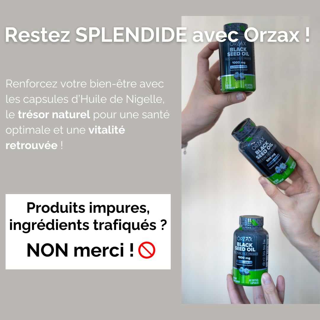 Foto 6 pulgar | Suplemento de Aceite de Semilla Negra Orzax Orgánico 1000mg 90 Cápsulas - Venta Internacional