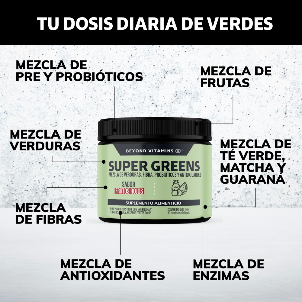 Foto 3 pulgar | Suplemento Alimenticio Beyond Vitamins Super Greens, Jugo Verde En Polvo Con Té Matcha, Espirulina, Bloom 150g