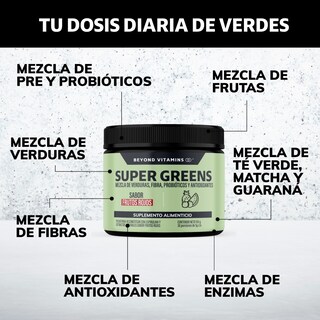 Foto 2 | Suplemento Alimenticio Beyond Vitamins Super Greens, Jugo Verde En Polvo Con Té Matcha, Espirulina, Bloom 150g