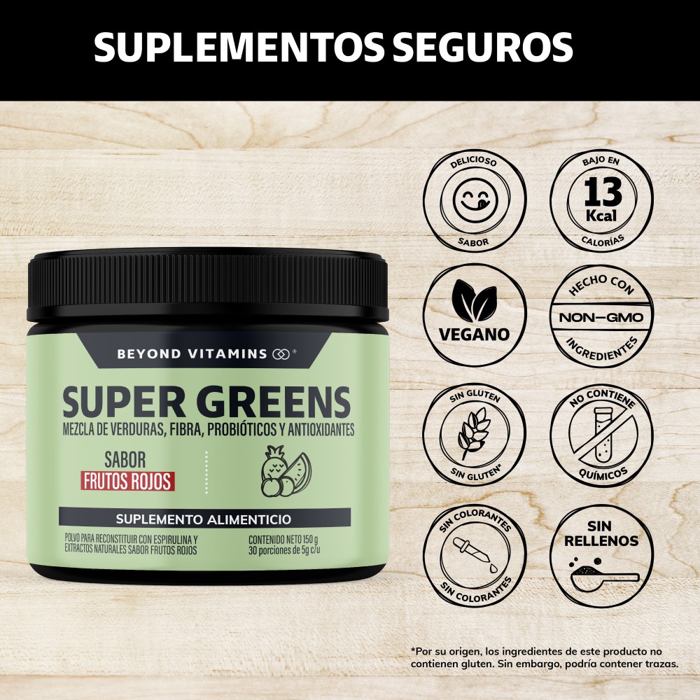 Foto 6 pulgar | Suplemento Alimenticio Beyond Vitamins Super Greens, Jugo Verde En Polvo Con Té Matcha, Espirulina, Bloom 150g