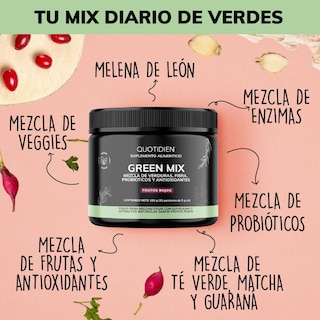 Foto 2 | Suplemento Alimenticio Quotidien Green Mix Té Matcha, Clorofila, Enzimas Digestivas, Probióticos Bloom 150g