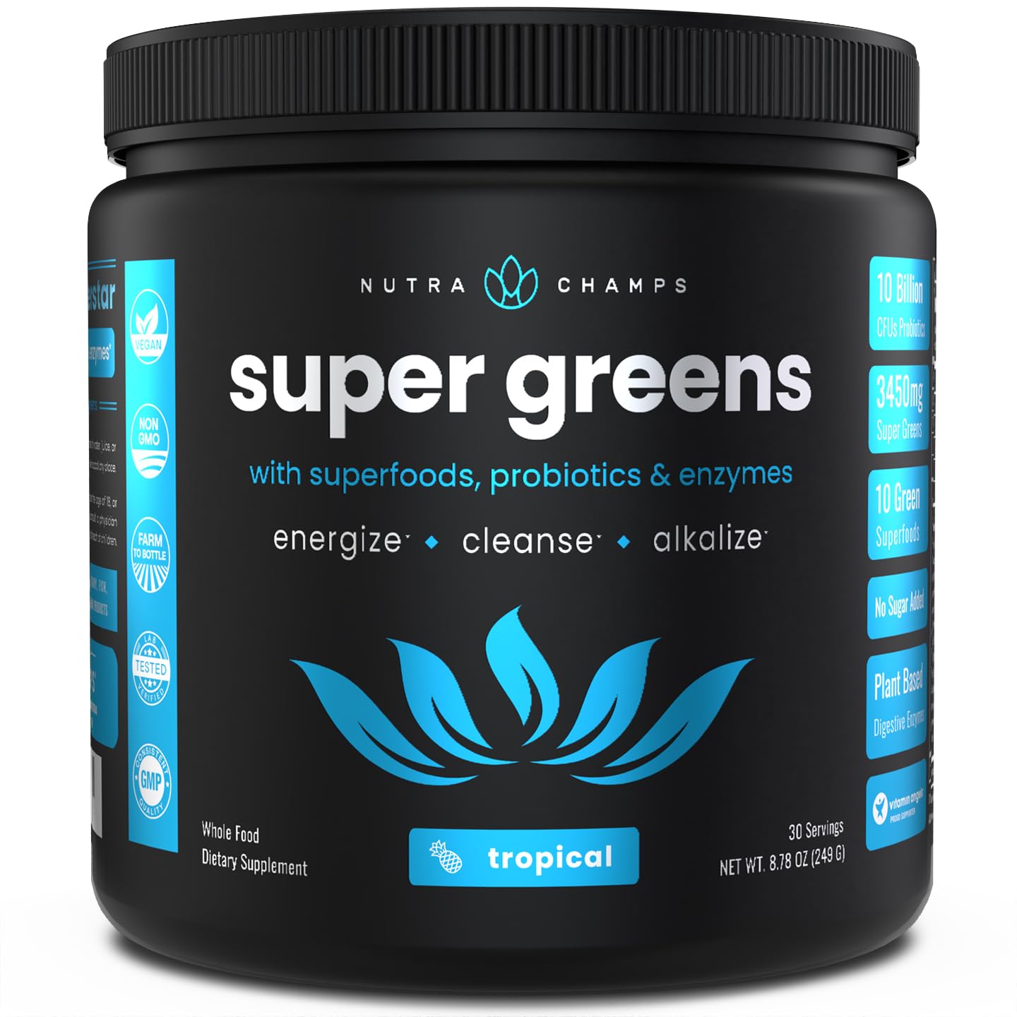 Foto 2 pulgar | Super Greens Powder Nutrachamps Premium Superfood más de 20 Alimentos - Venta Internacional