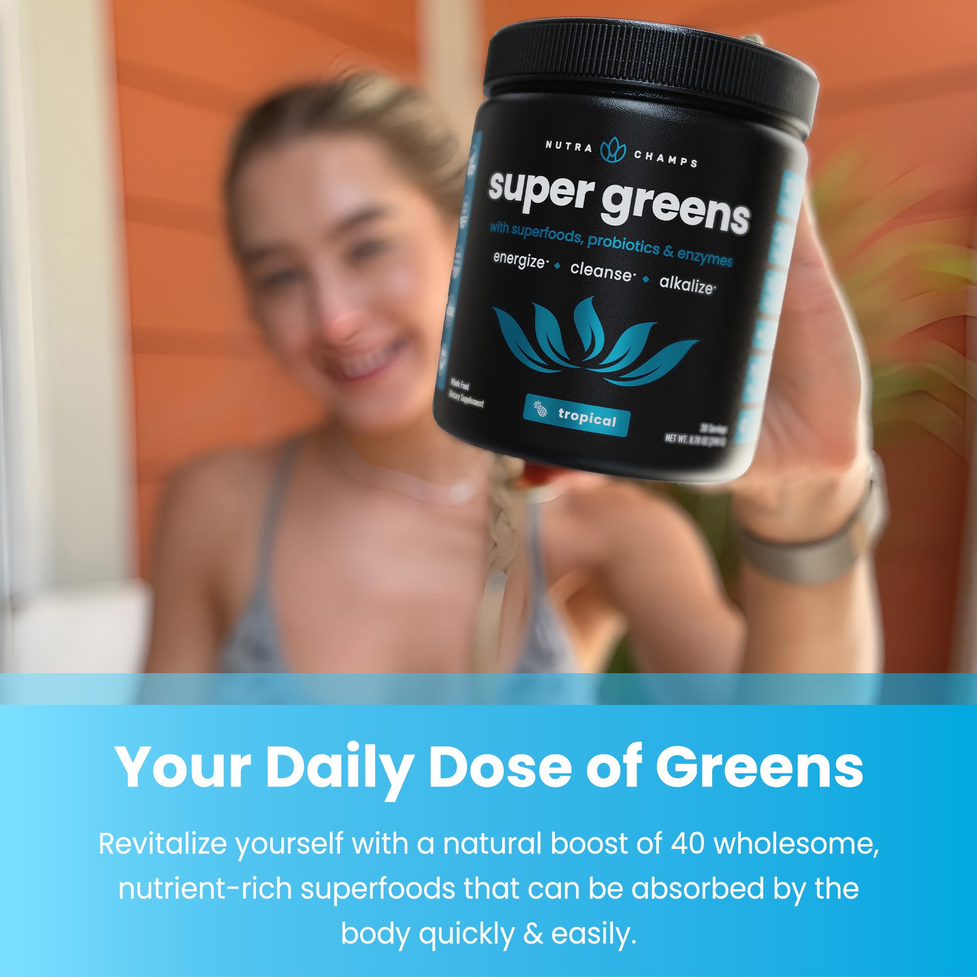 Foto 3 pulgar | Super Greens Powder Nutrachamps Premium Superfood más de 20 Alimentos - Venta Internacional