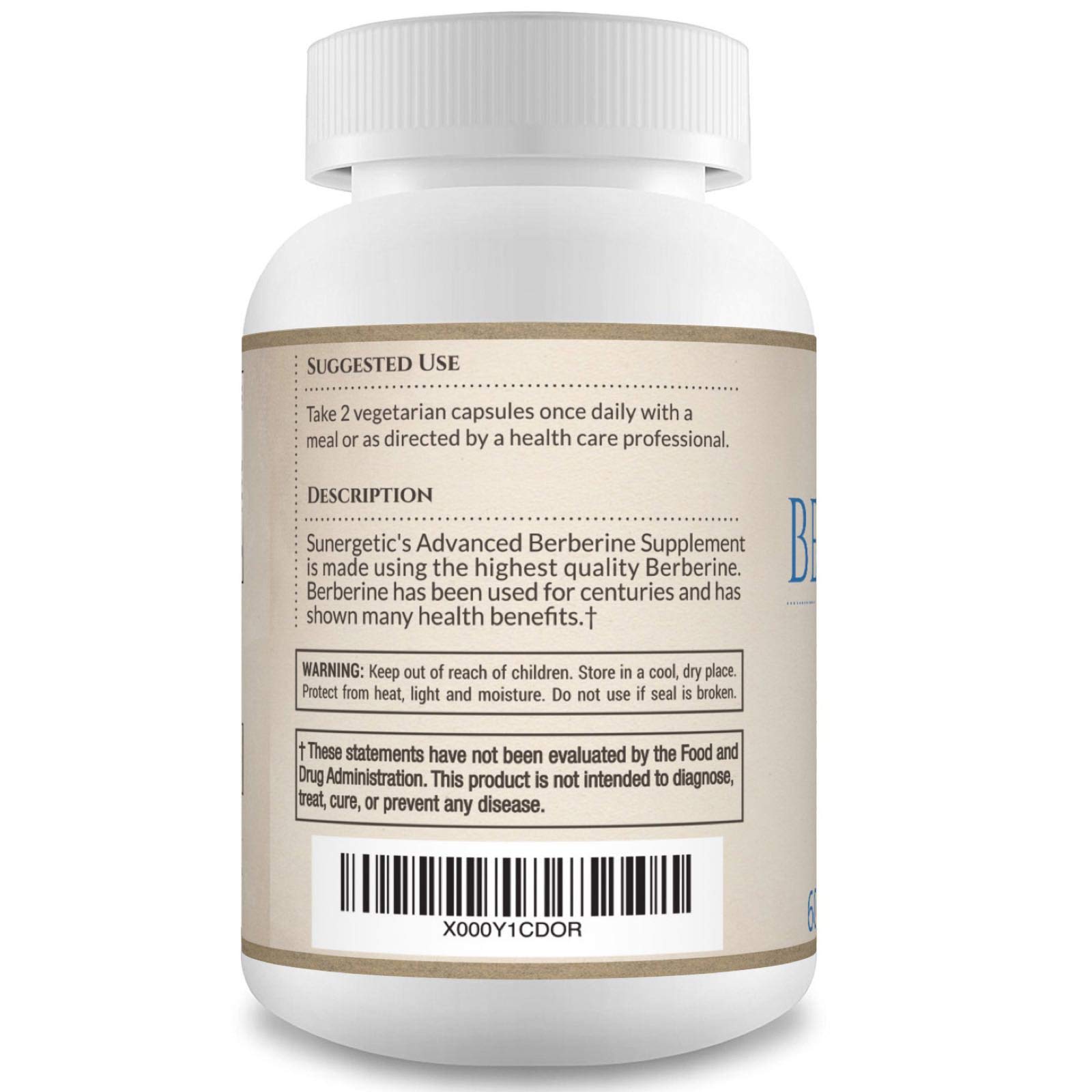 Foto 4 pulgar | Suplemento Sunergetic Premium Berberine 1200 Mg 60 Cápsulas - Venta Internacional
