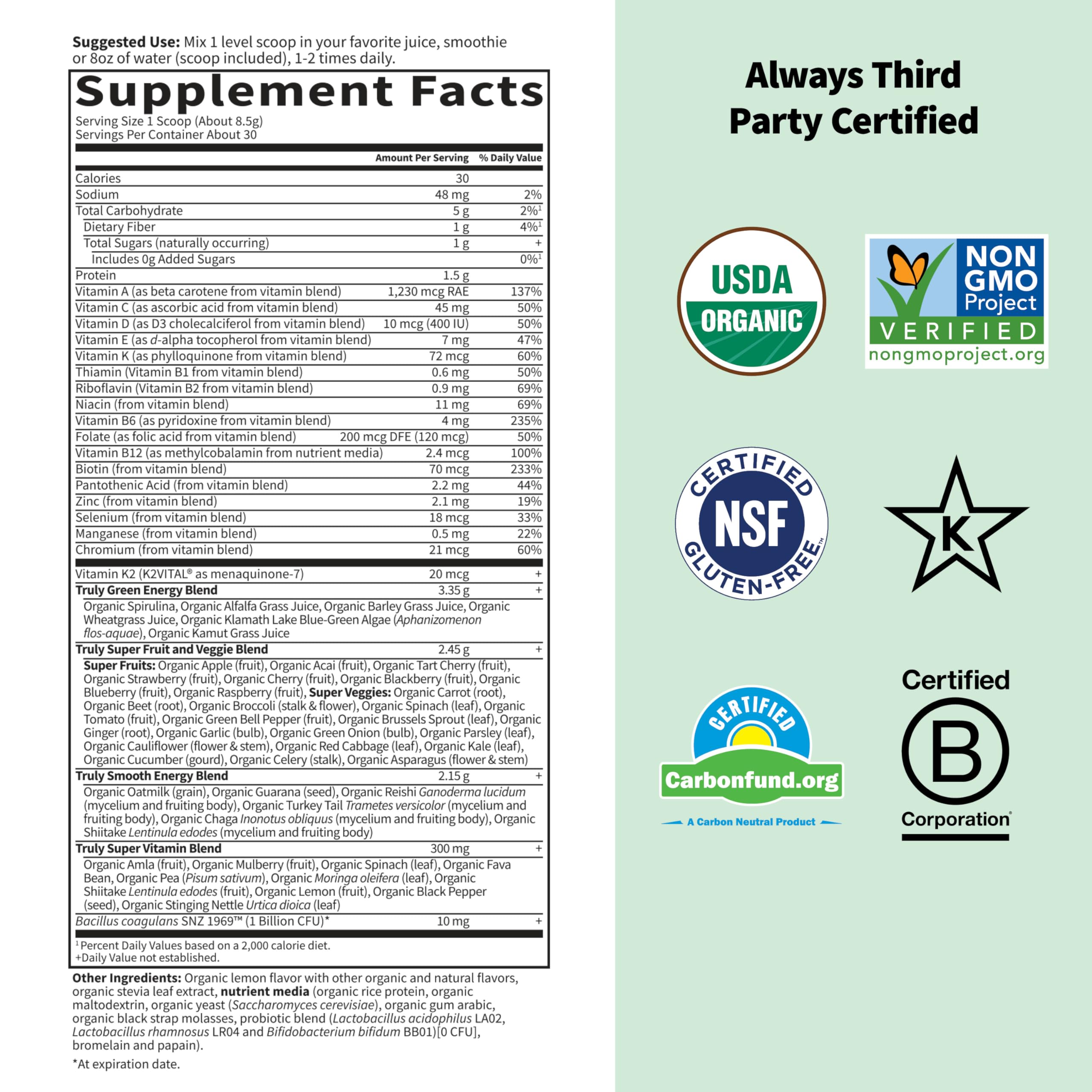 Foto 6 pulgar | Suplemento Garden Of Life Sport Nutrition Greens 30 Porciones - Venta Internacional