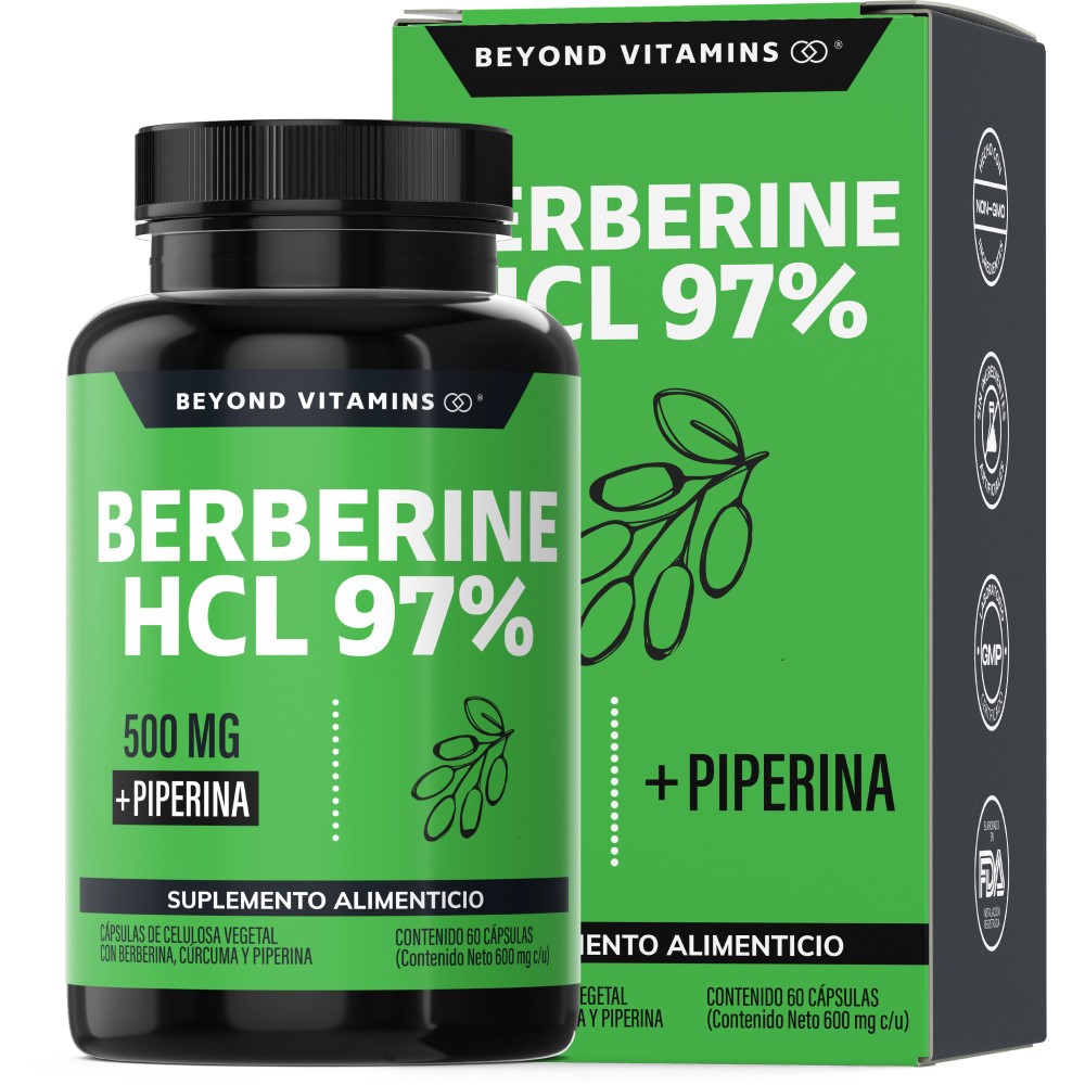 Foto 2 pulgar | Suplemento Alimenticio Berberine Hcl 97% Raíz De Cúrcuma Y Pimienta Negra Beyond Vitamins 60 Cápsulas
