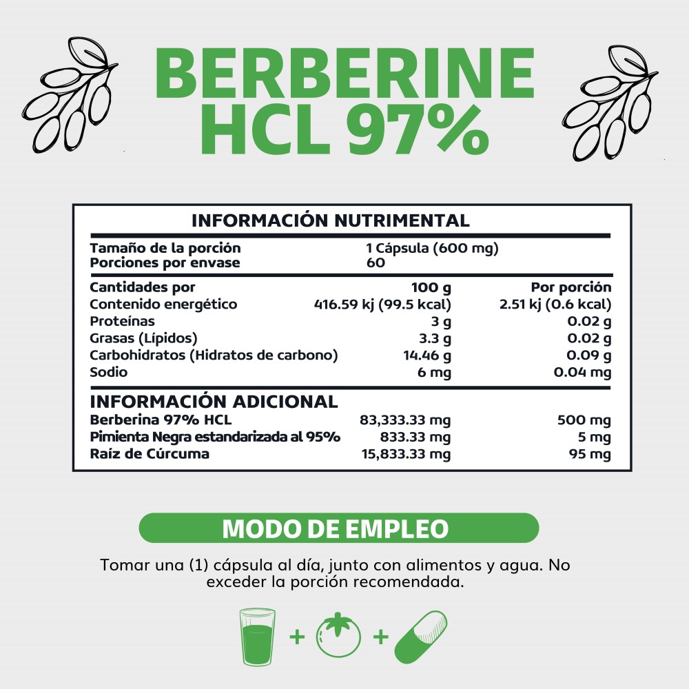 Foto 4 pulgar | Suplemento Alimenticio Berberine Hcl 97% Raíz De Cúrcuma Y Pimienta Negra Beyond Vitamins 60 Cápsulas