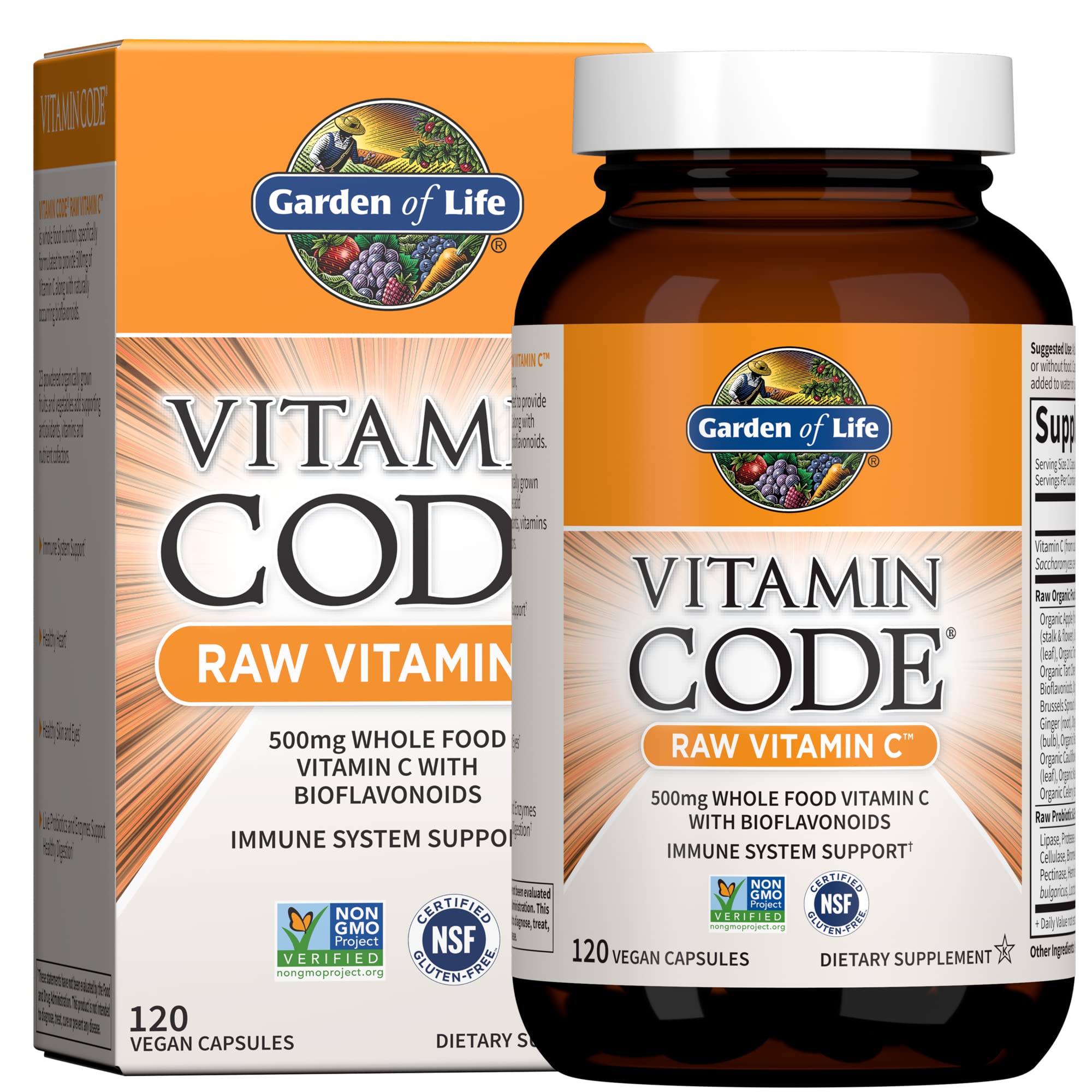 Foto 2 pulgar | Suplementos de Vitamina C De Garden Of Life Raw Vitamin Code 500 Mg - Venta Internacional